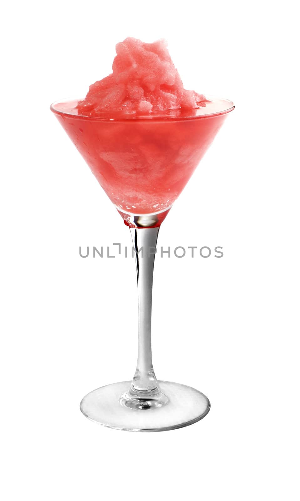 cold fruits water ice in glass isolated