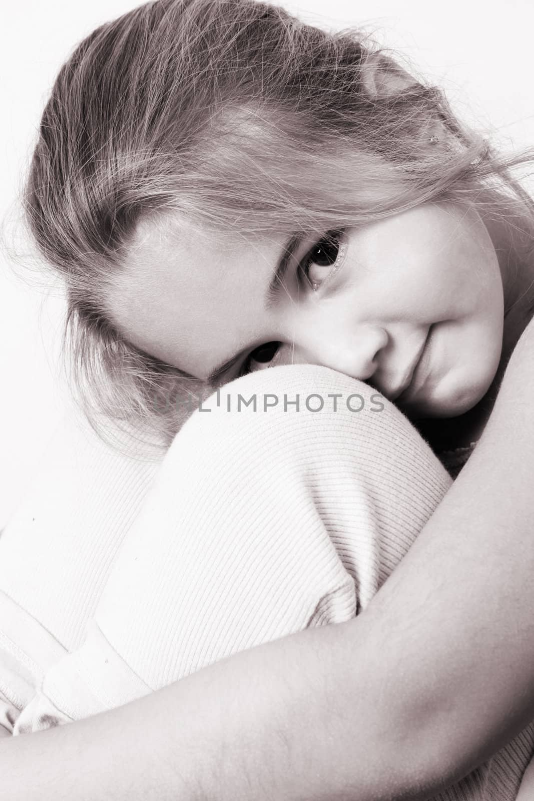 Beautiful young girl with deep brown eyes
