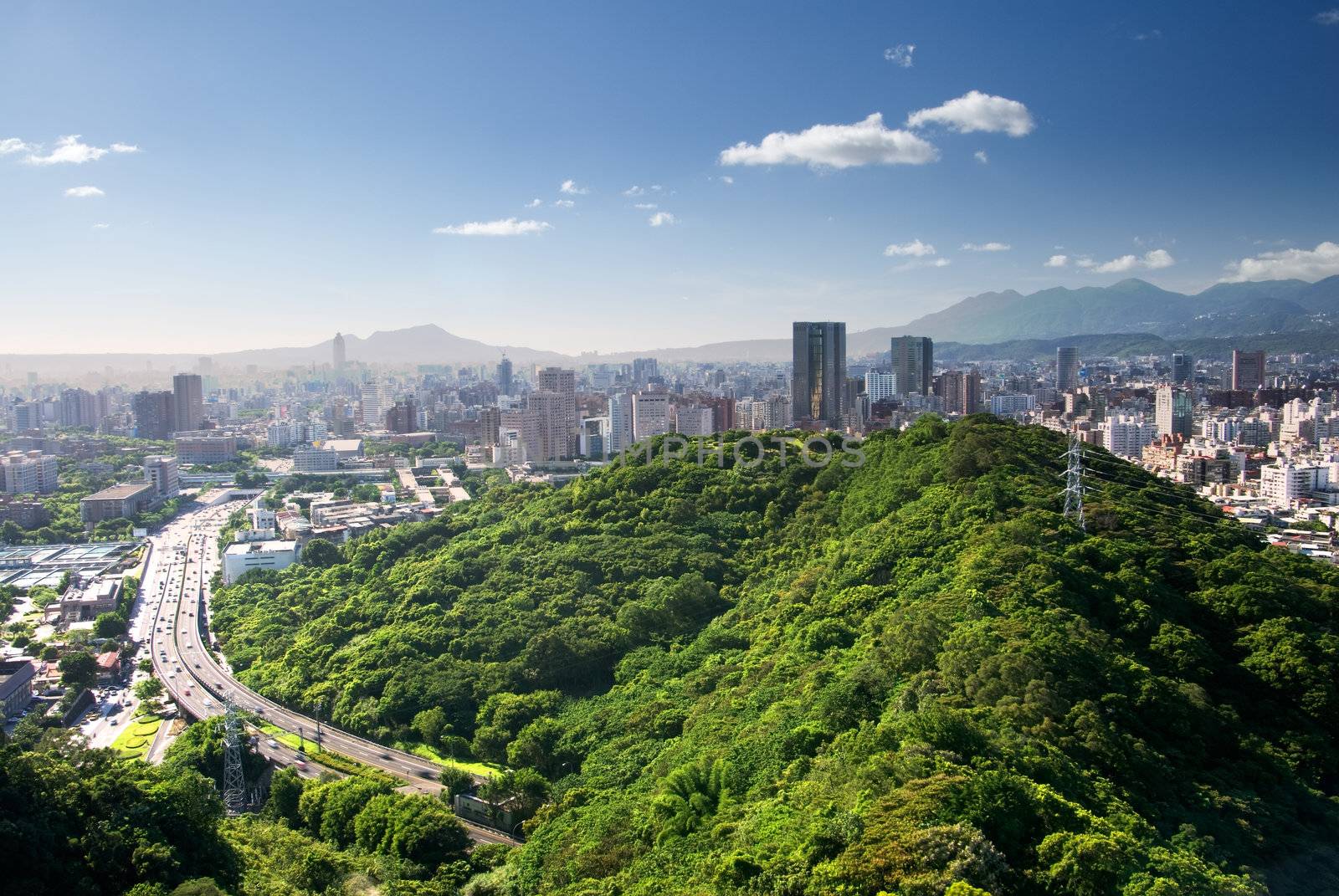 It is a beautiful cityscape in Taipei of Taiwan.