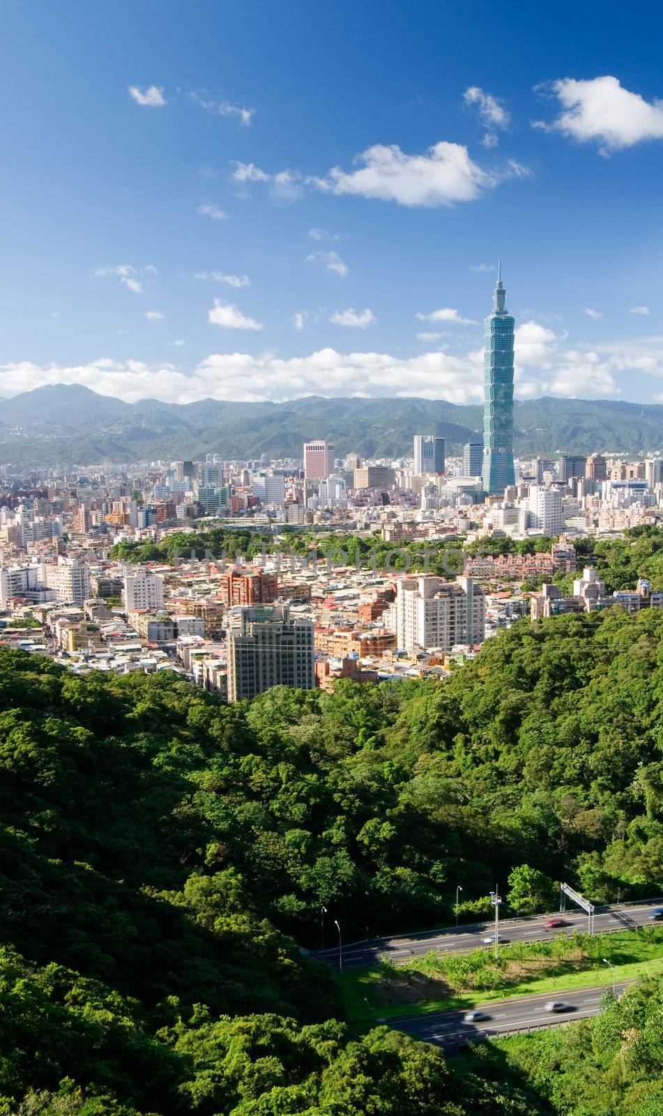It is a beautiful cityscape in Taipei of Taiwan.