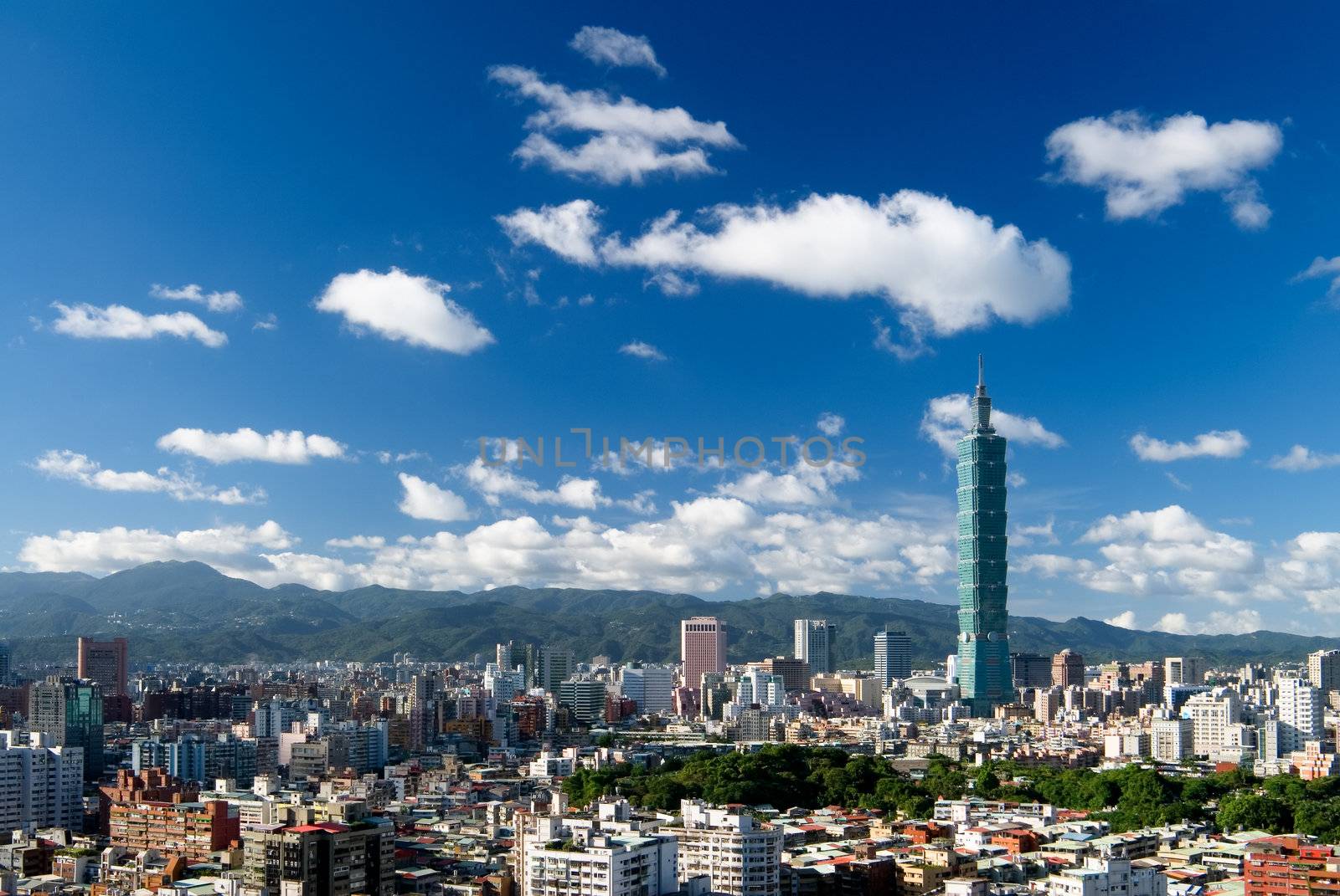 It is a beautiful cityscape in Taipei of Taiwan.