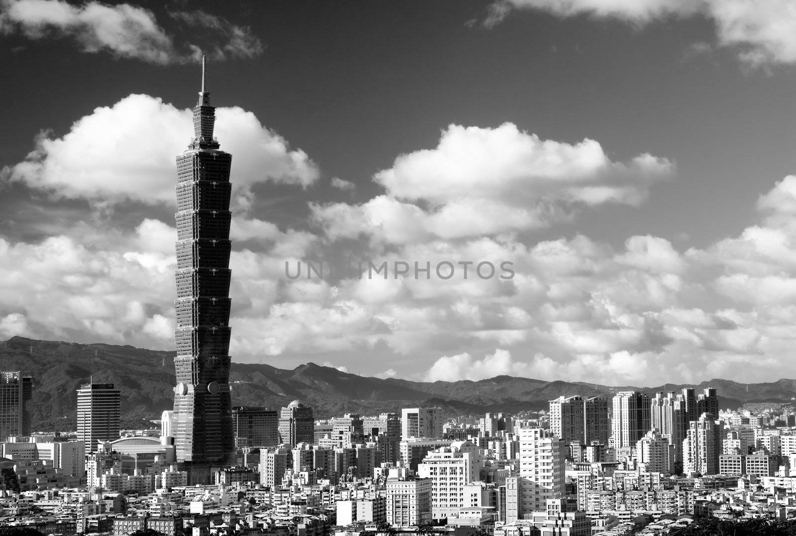 It is a beautiful cityscape in Taipei of Taiwan.