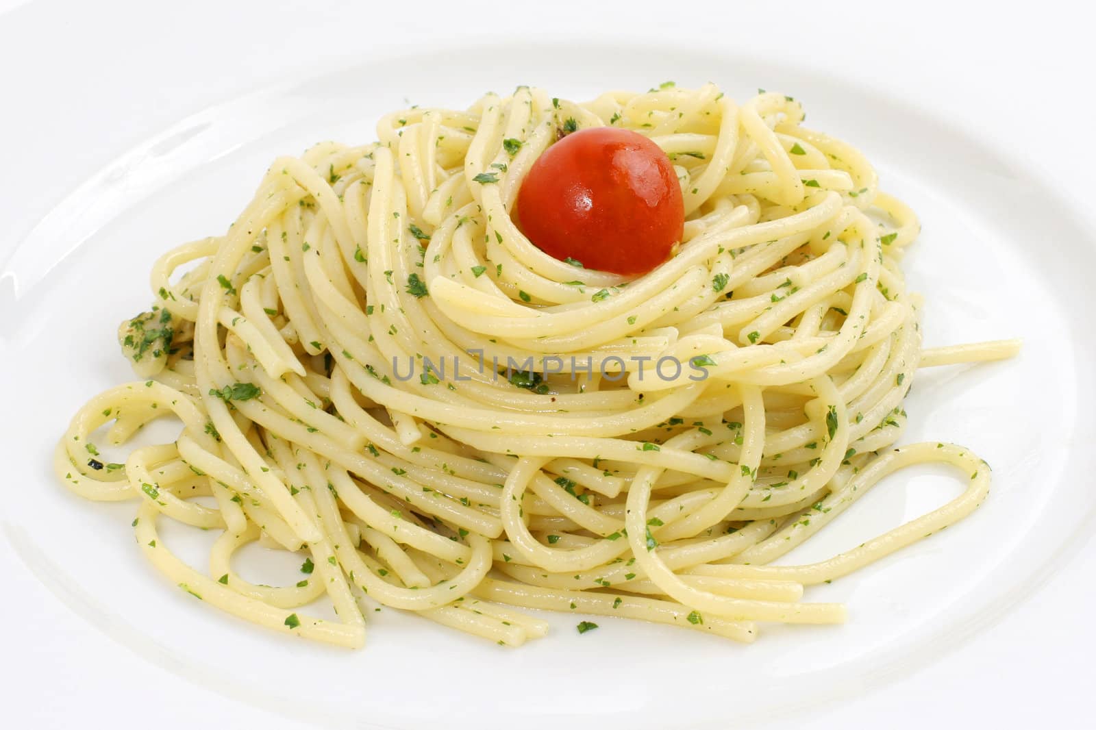 italian pasta closeup  on white background