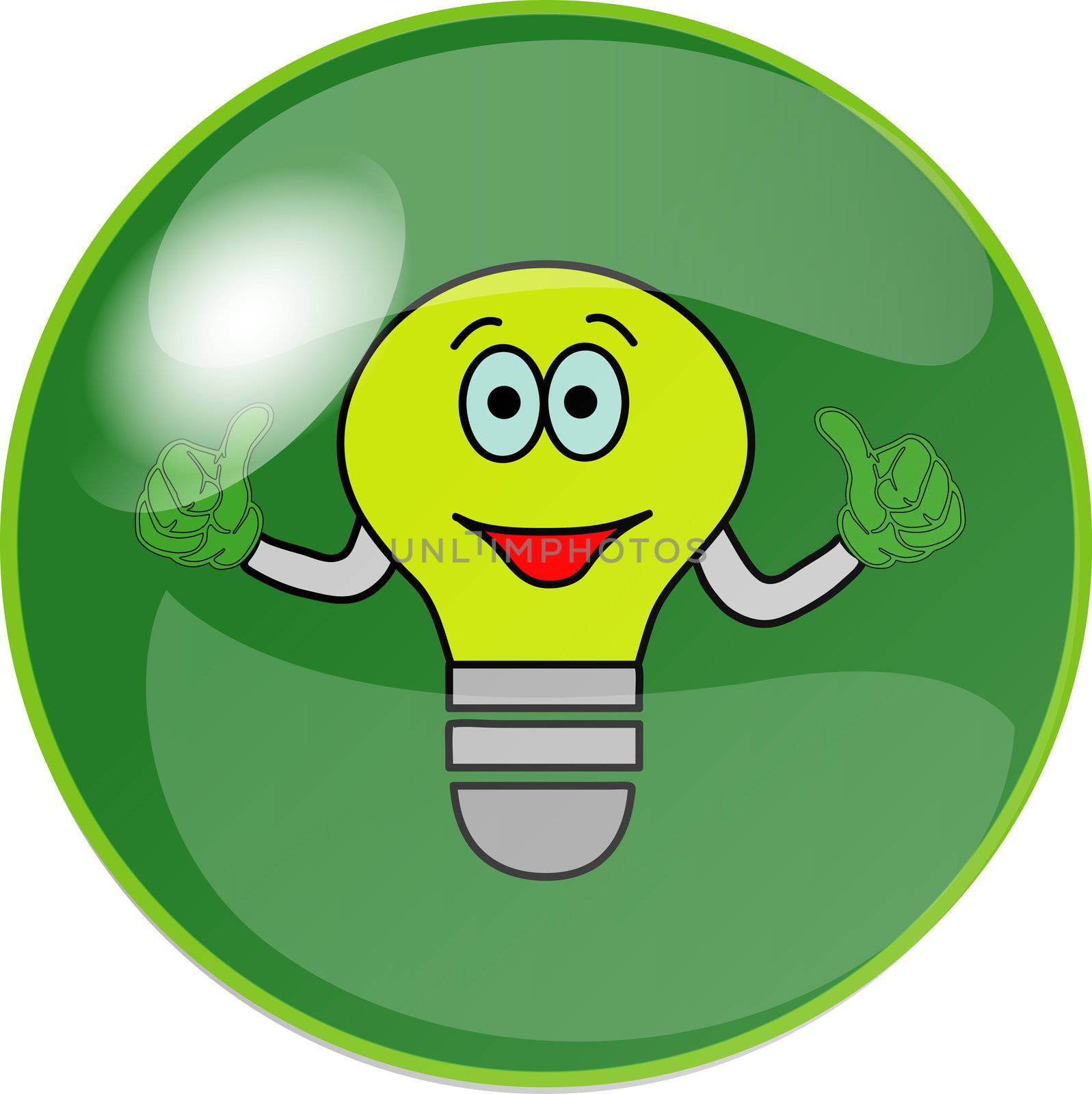 button with green bulb by peromarketing