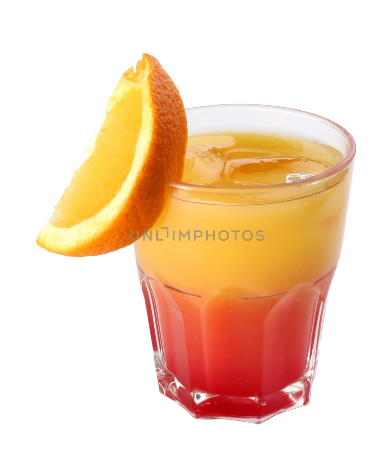 Orange and grapefruit mix juice isolated