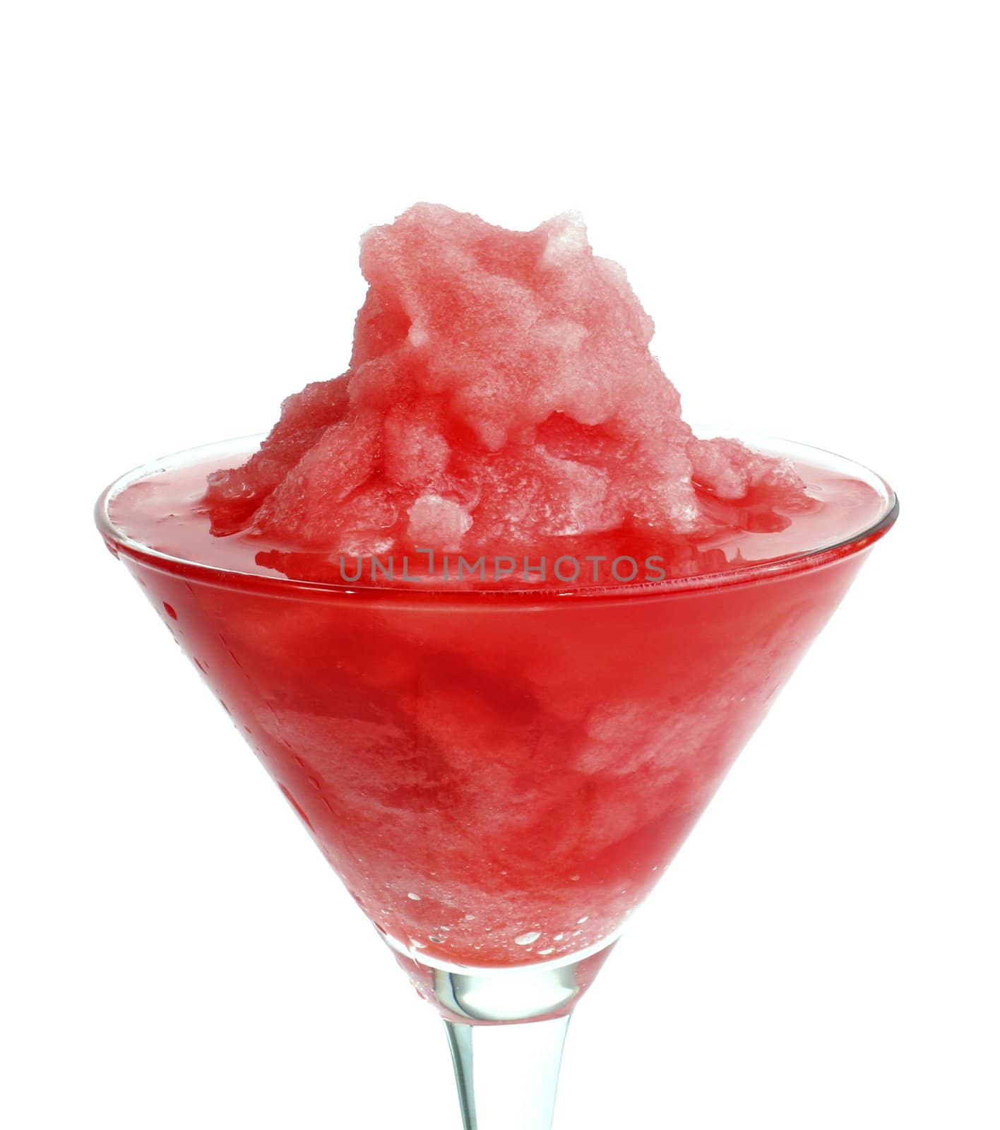 cold fruits water ice in glass isolated