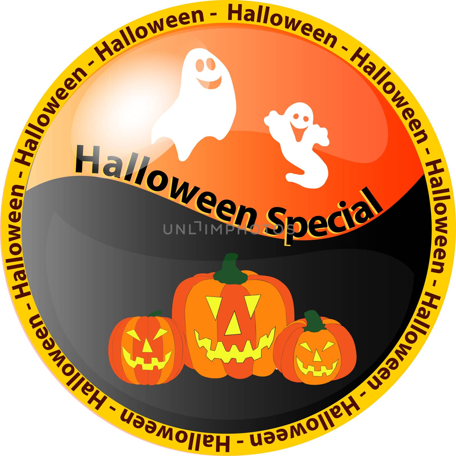 illustration of a halloween special button