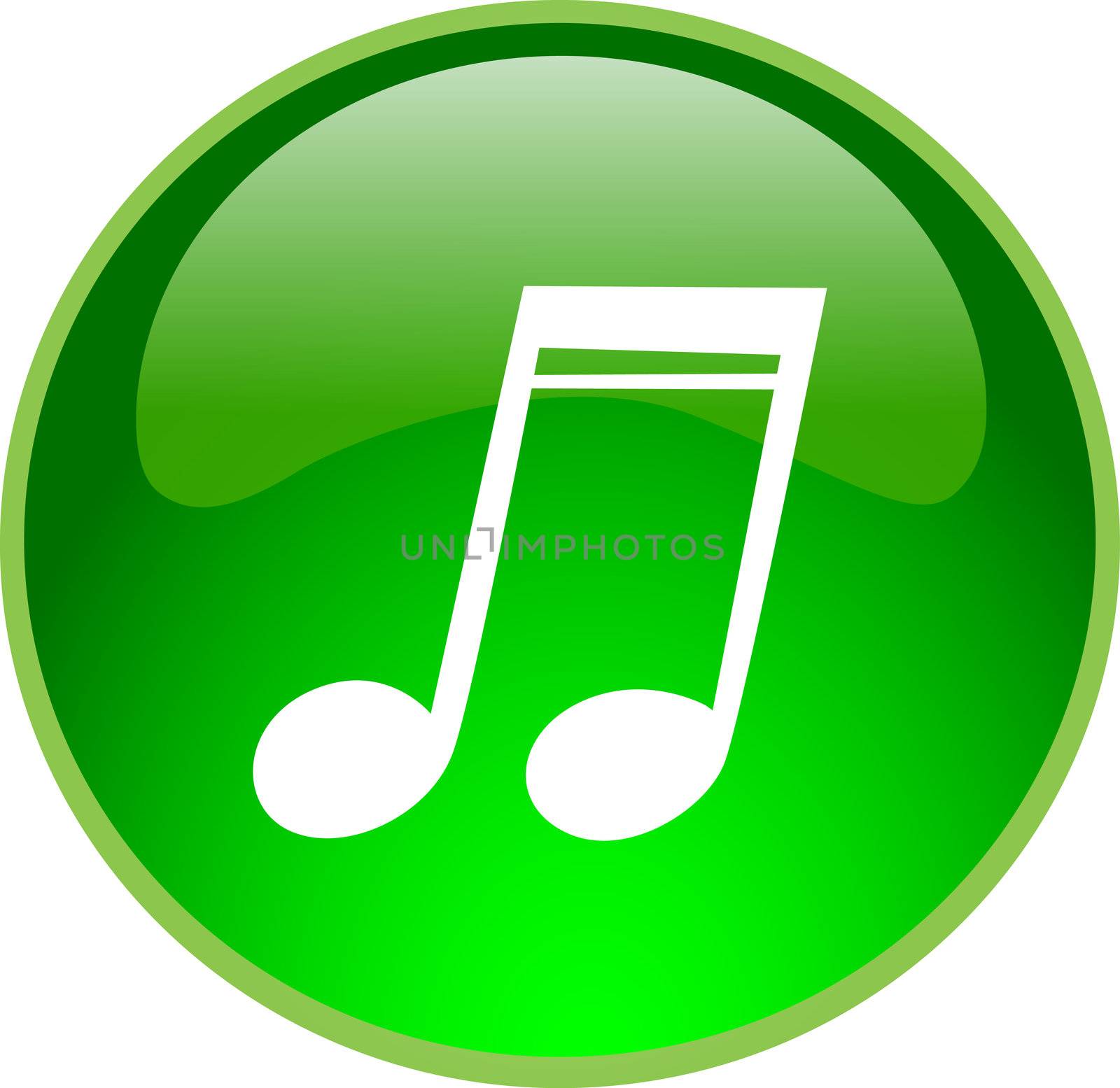 illustration of a green sound button