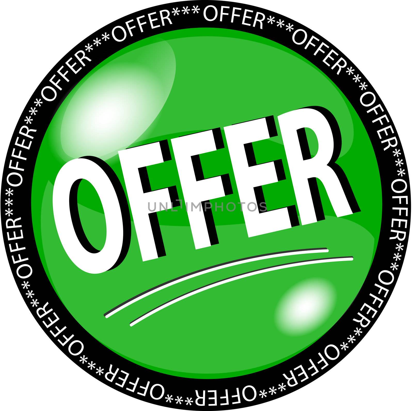 green offer button by peromarketing