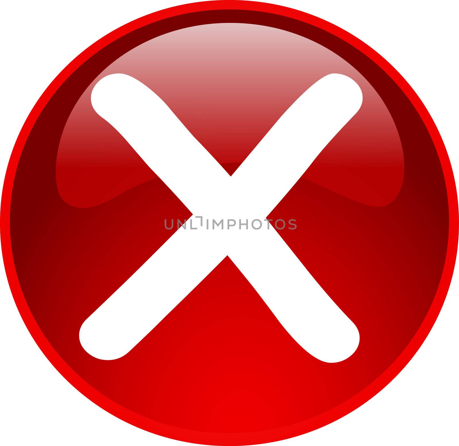 illustration of a red access denied button