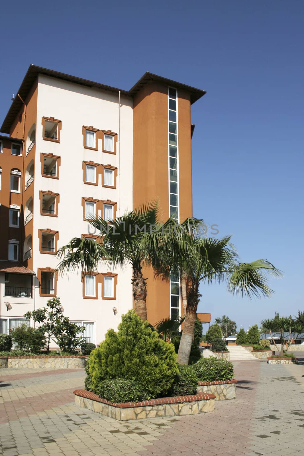 Large modern buildings at Alanya, Turkey.