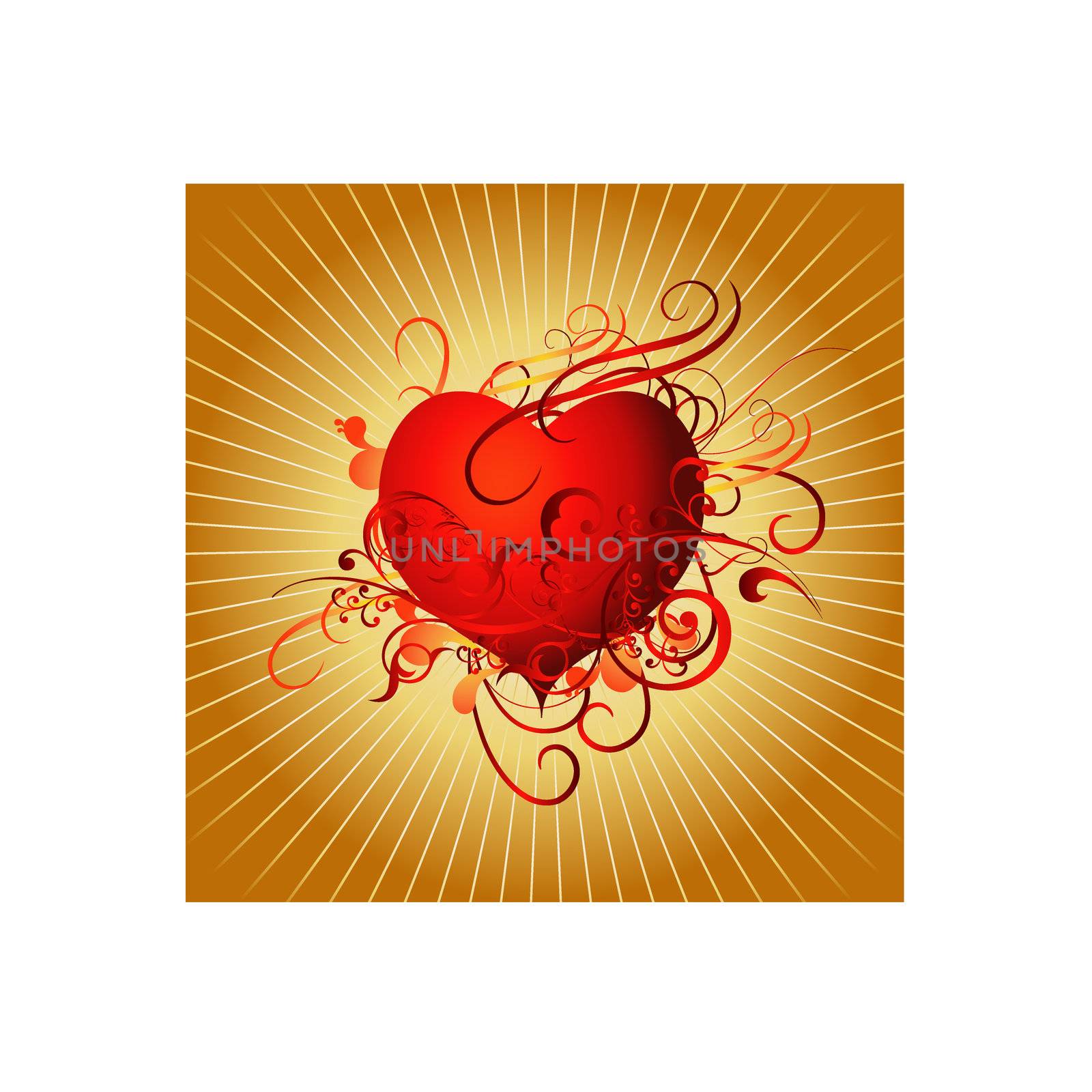 golden heart background by peromarketing