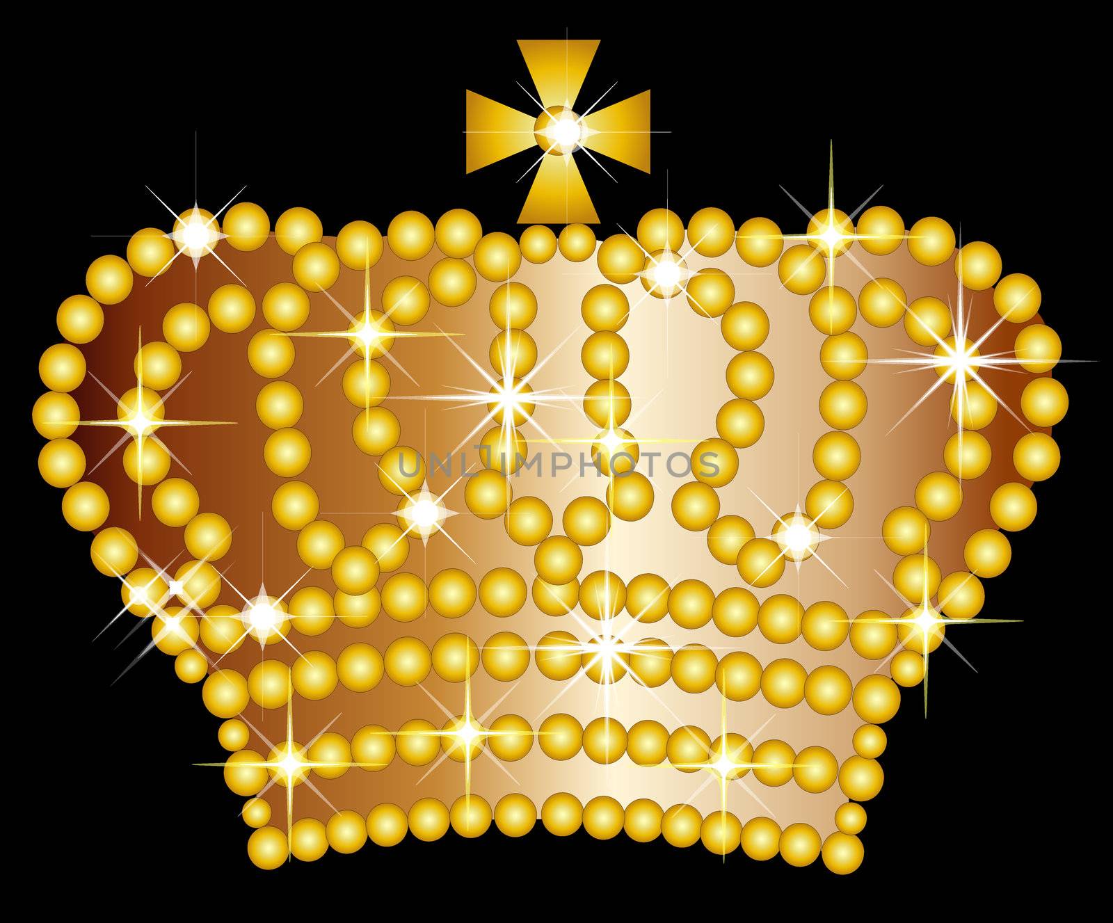  golden crown on black background by peromarketing