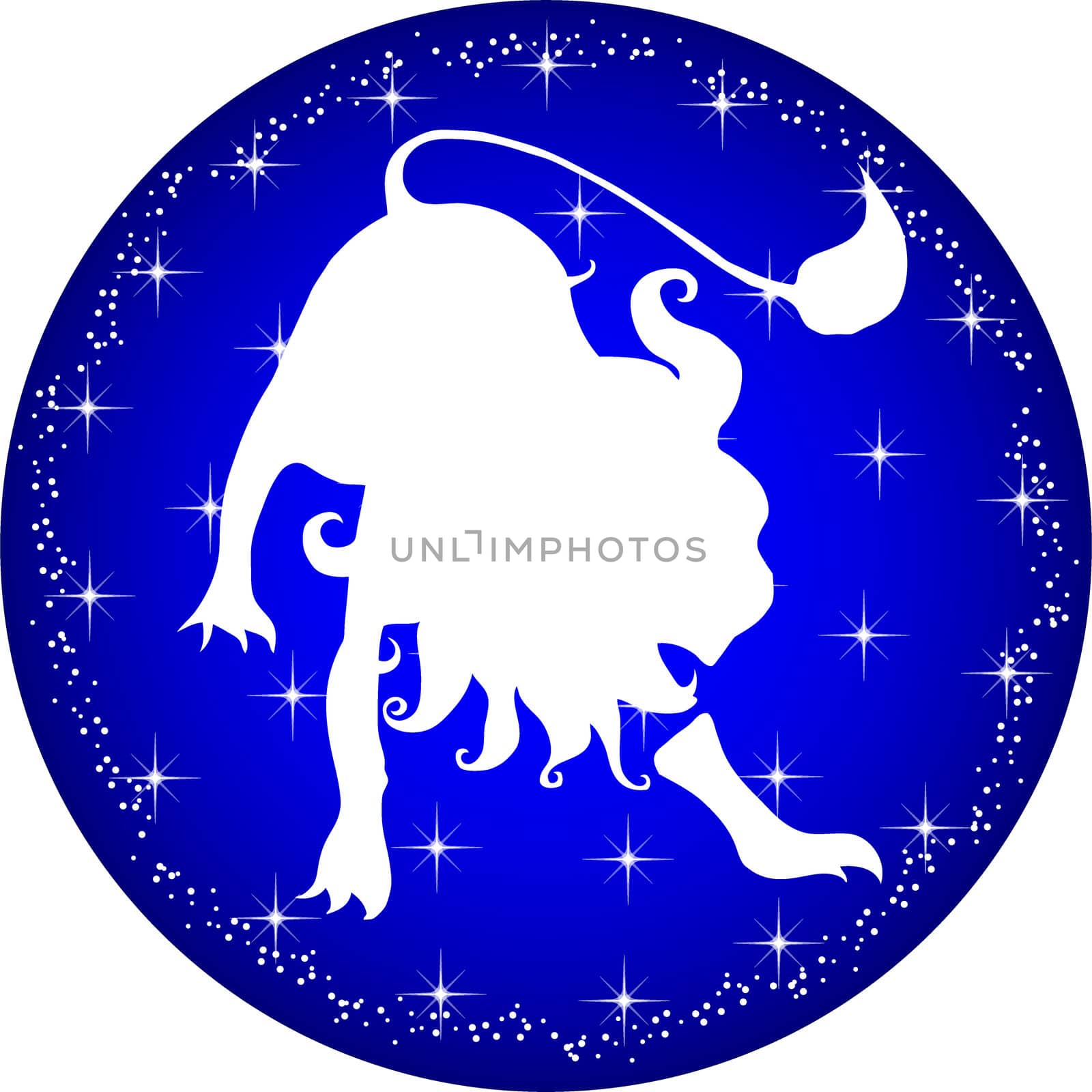 a illustration of a zodiac button leo