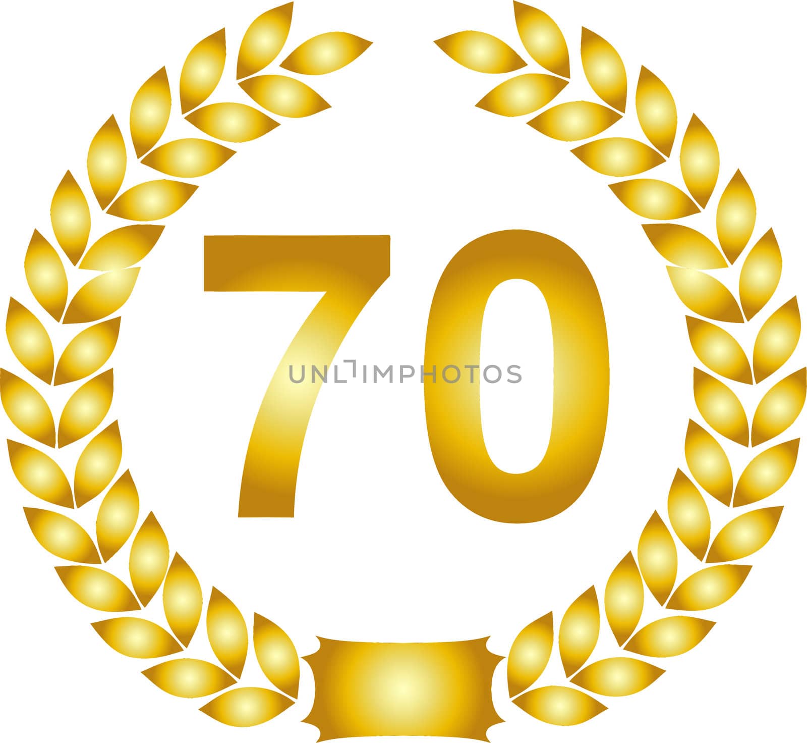 golden laurel wreath 70 years by peromarketing