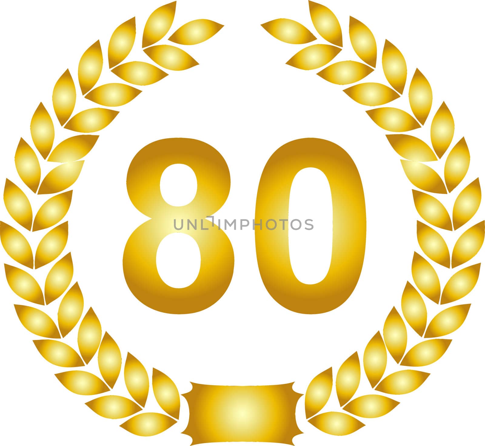 golden laurel wreath 80 years by peromarketing