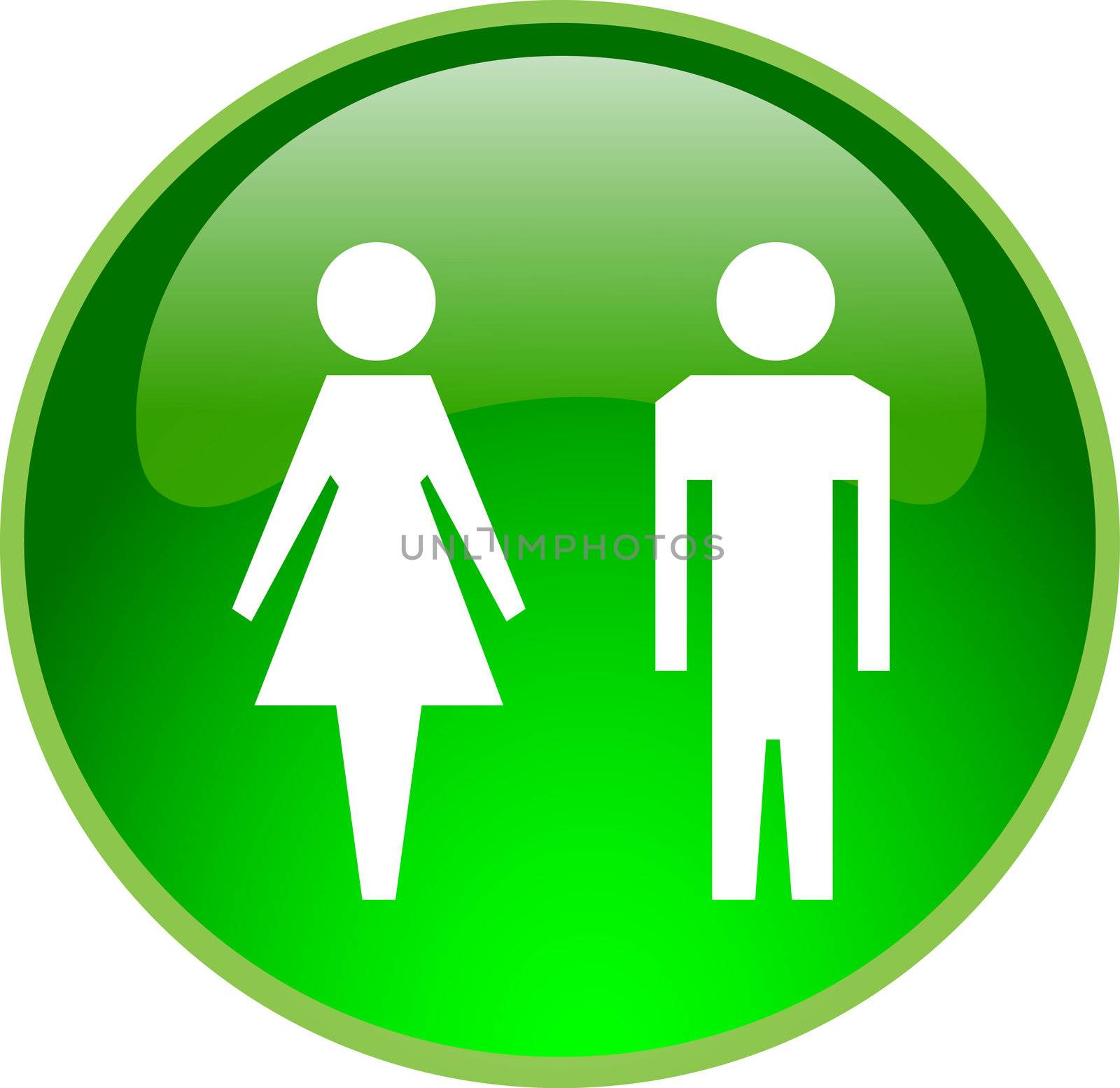 illustration of a green people button