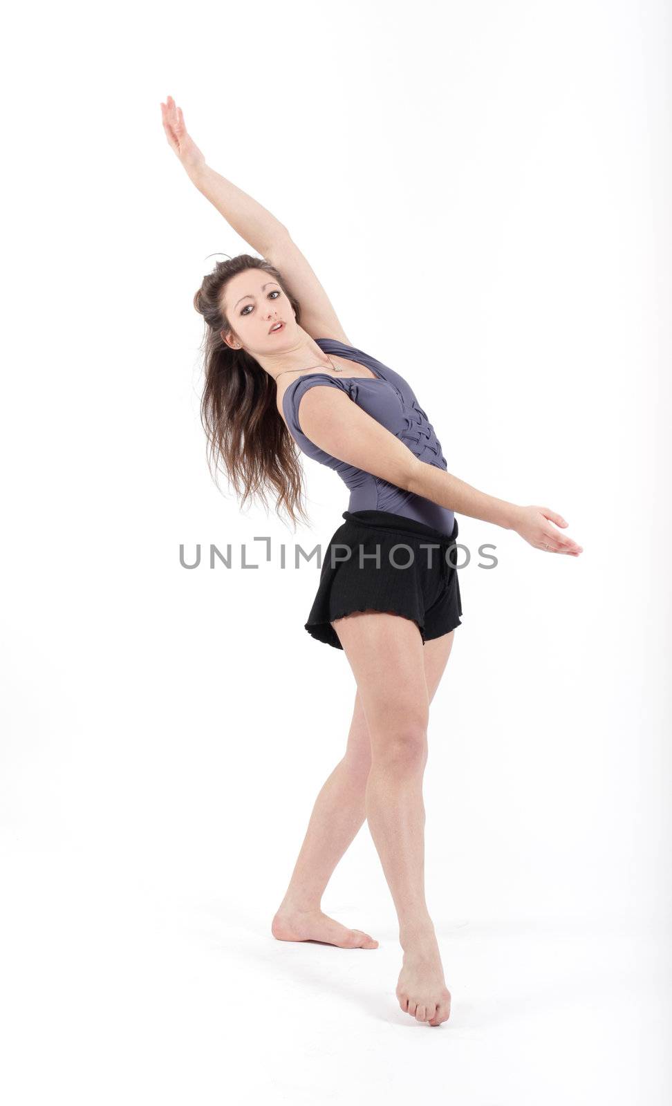 Young dancing teenage girl brunette by macintox