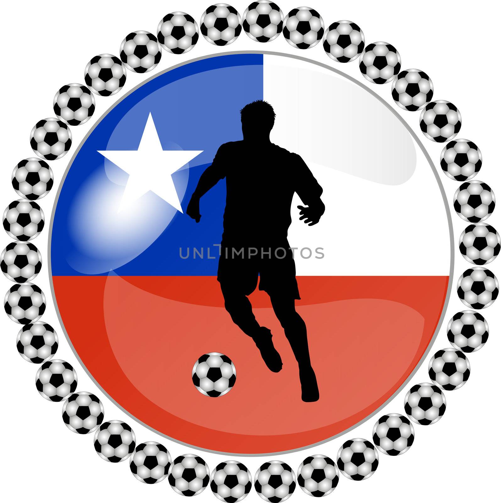 illustration of a soccer button chile