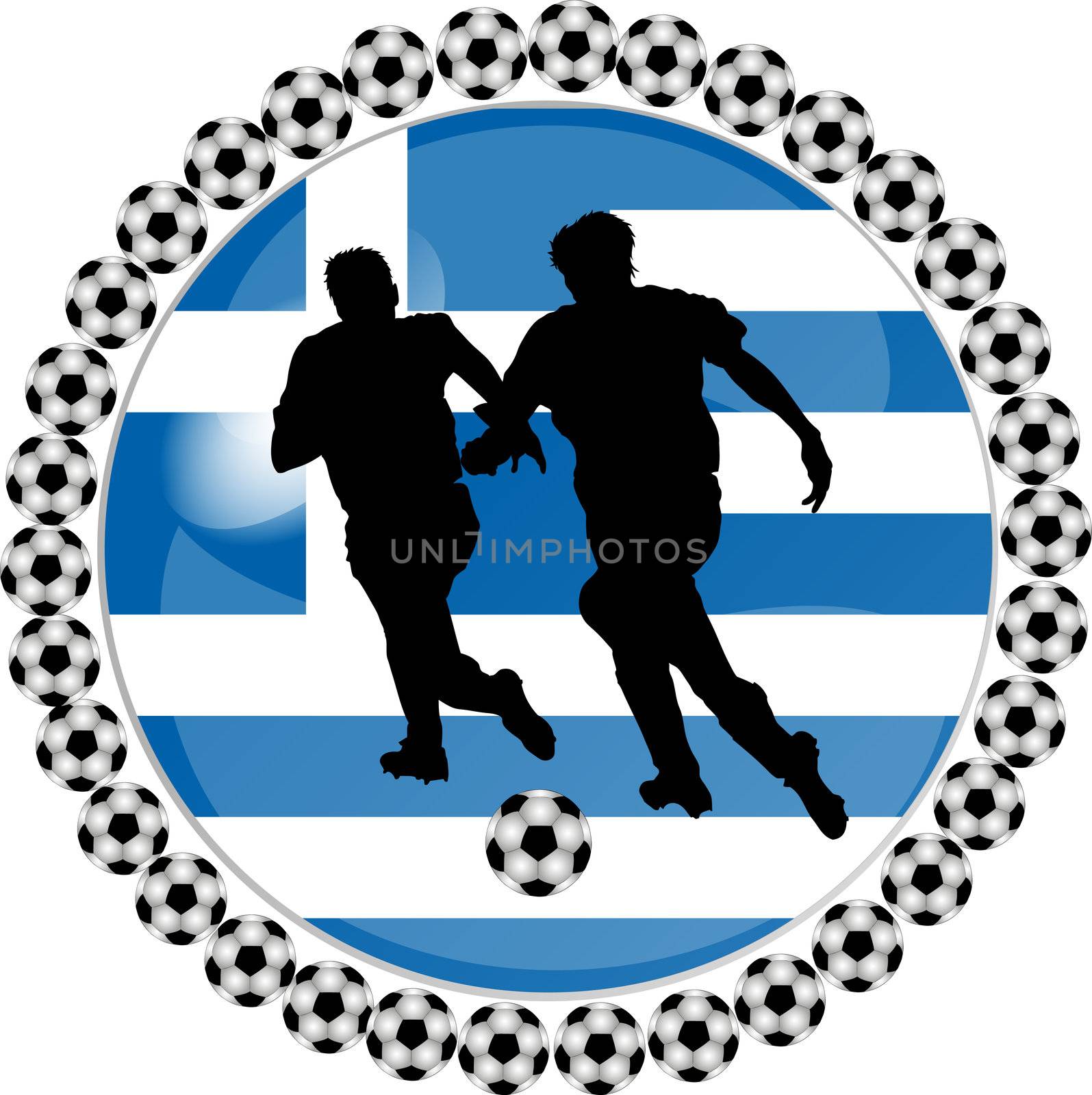 illustration of a soccer button greece