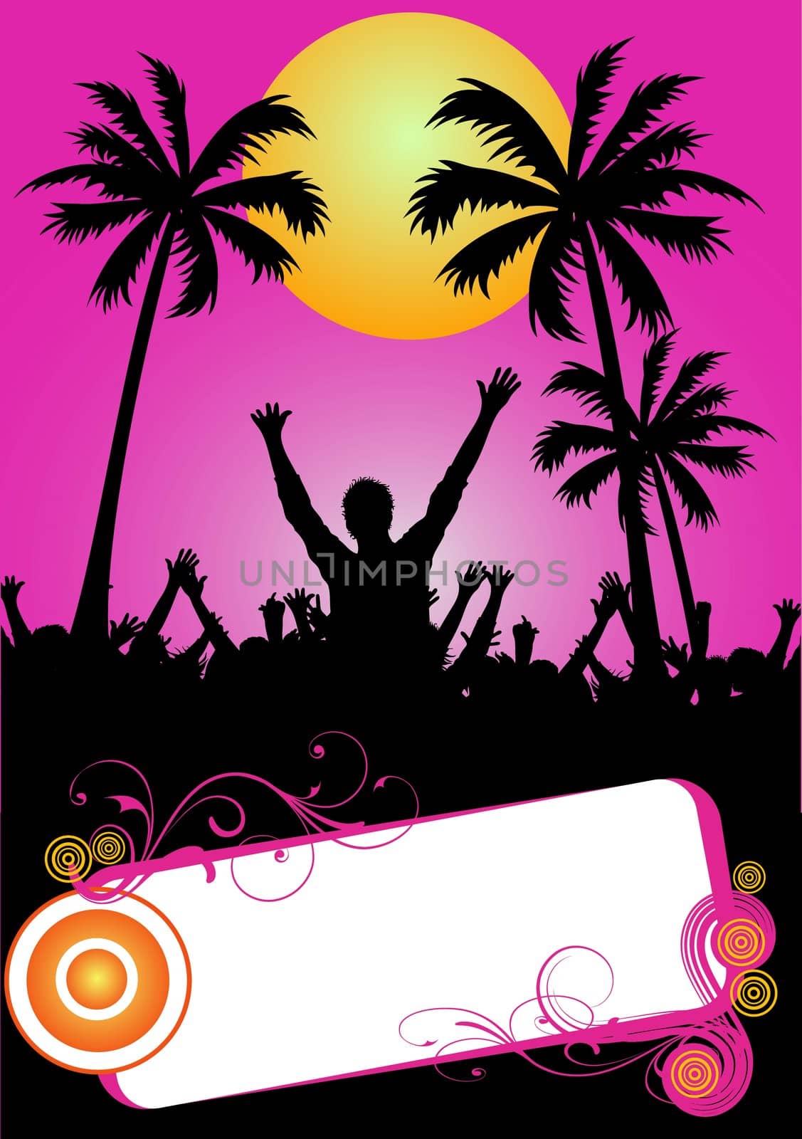 pink party placard by peromarketing
