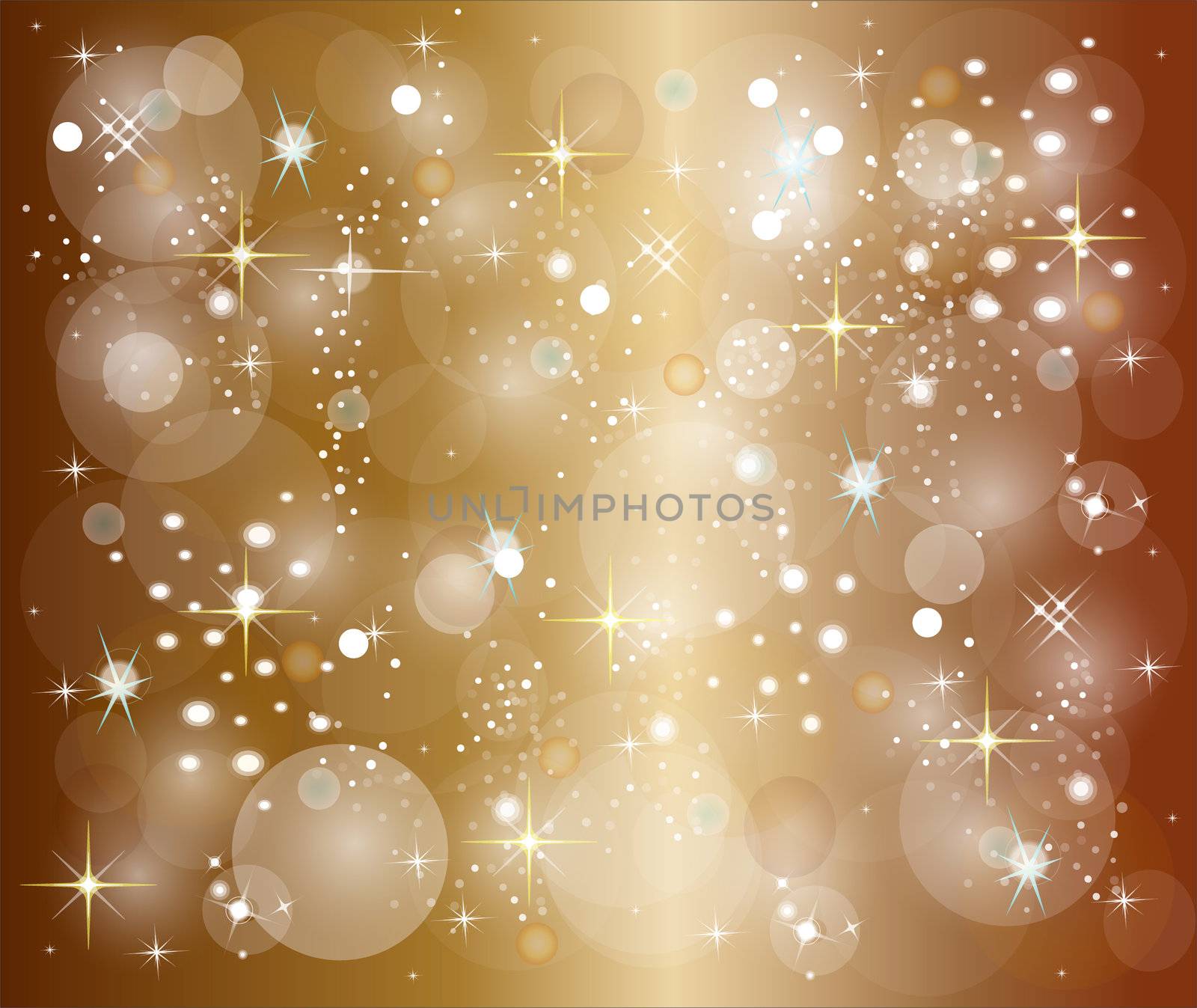 illustration of a golden christmas background with stars