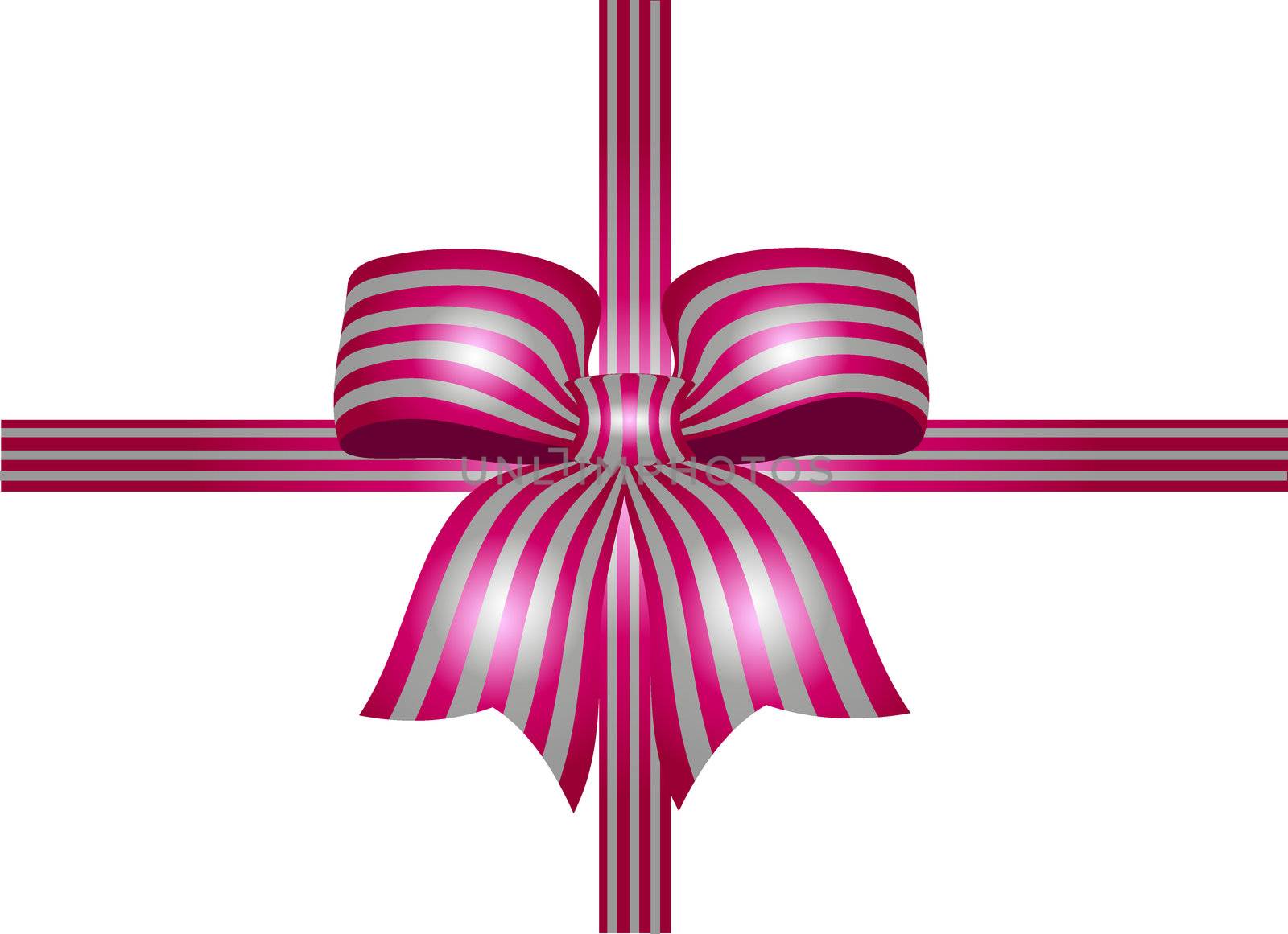 pink ribbon with silver stripes by peromarketing