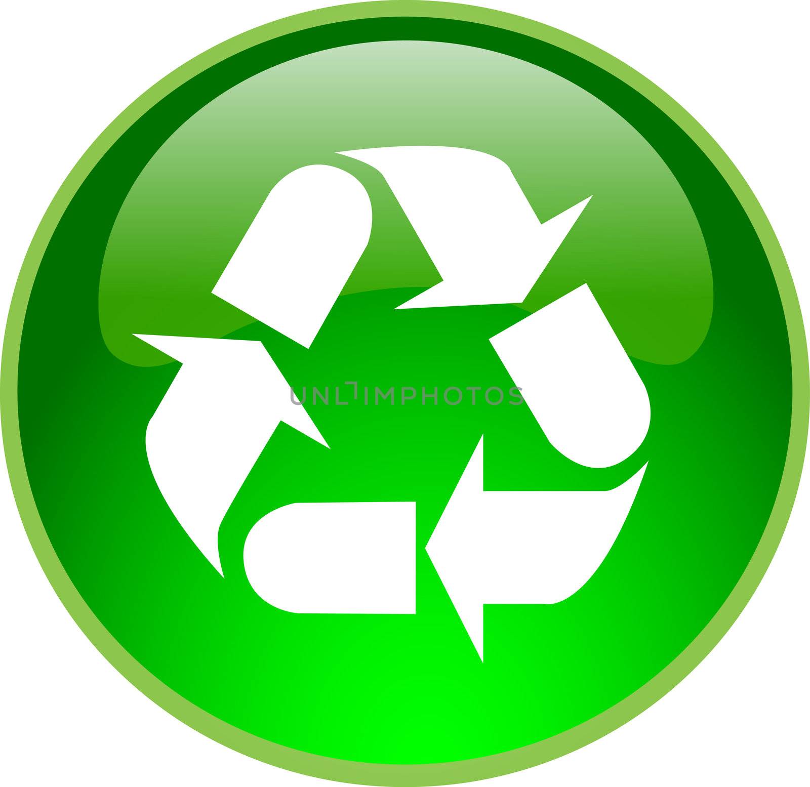 illustration of a green recycling button