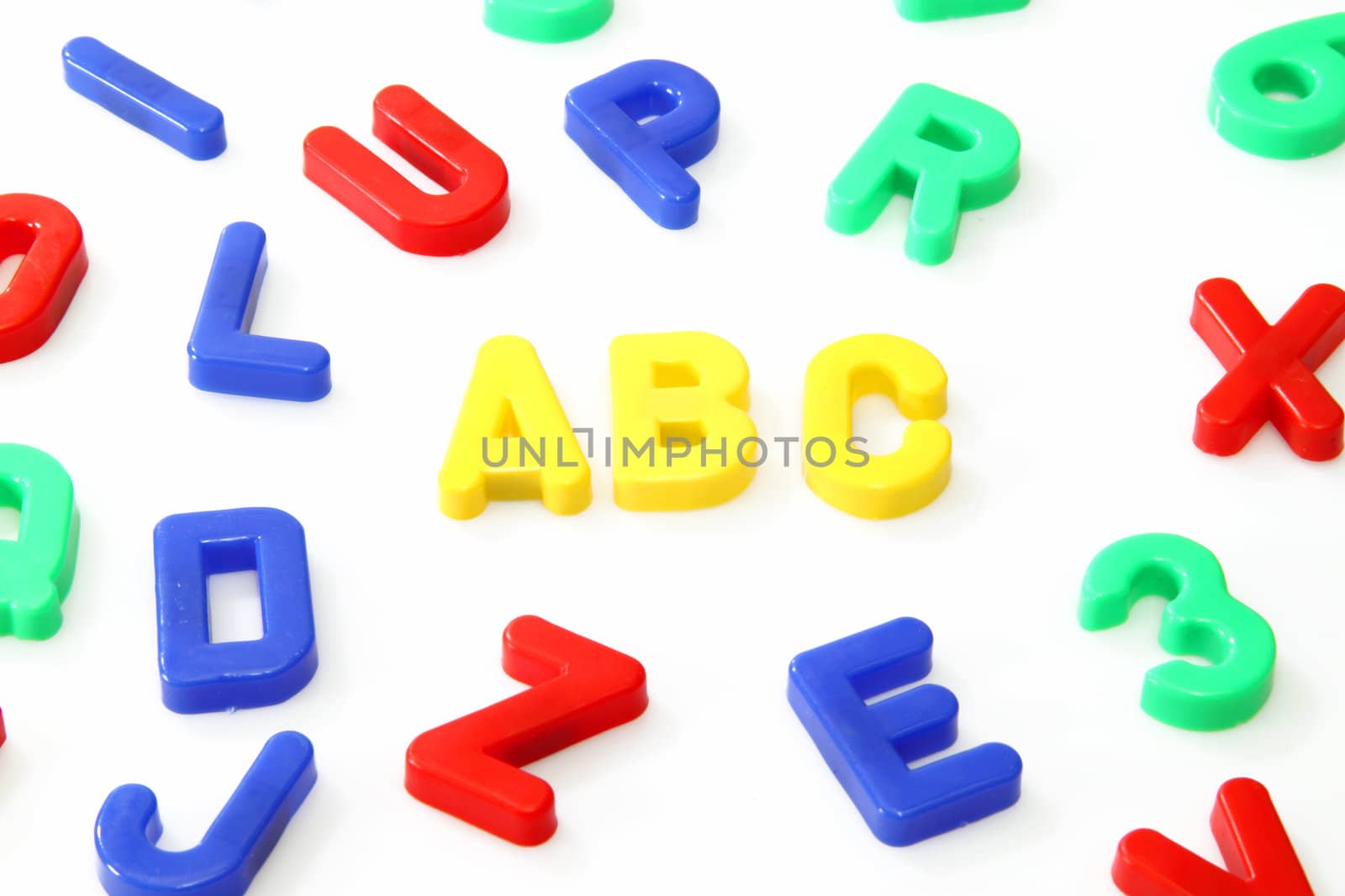 Plastic magnetic letters and numbers