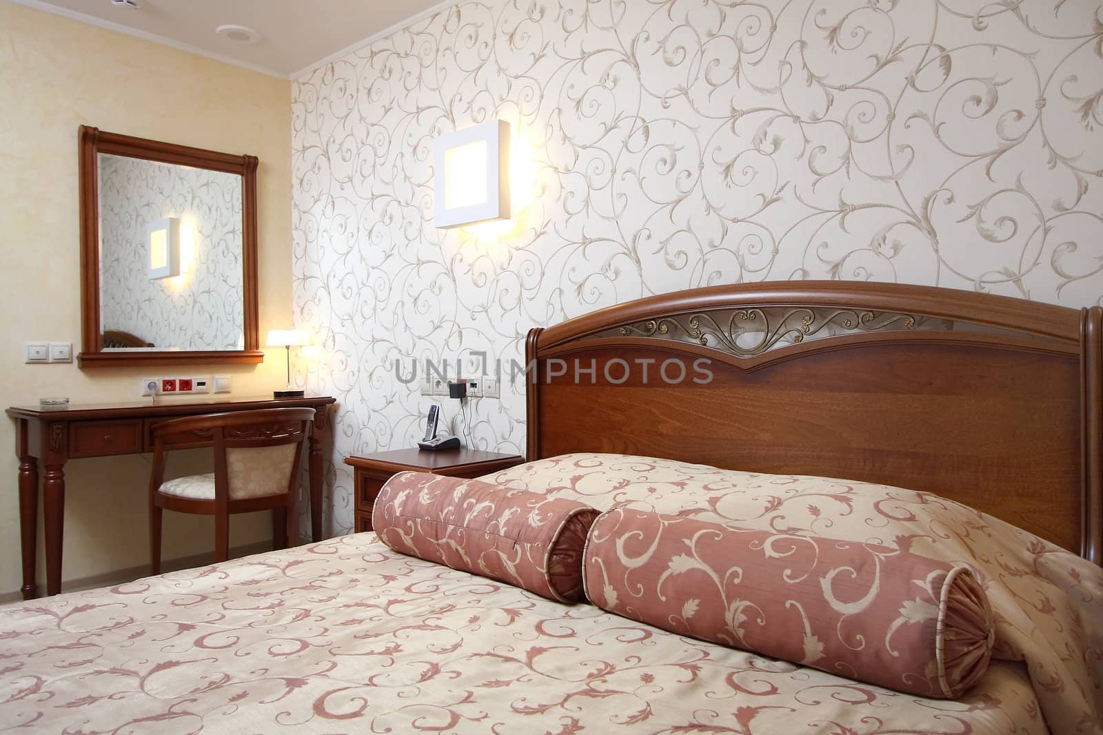 Beautiful modern bedroom in hotel