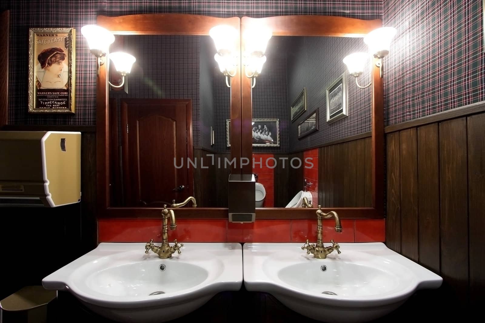 Beautiful modern toilet room with a bowl and a mirror