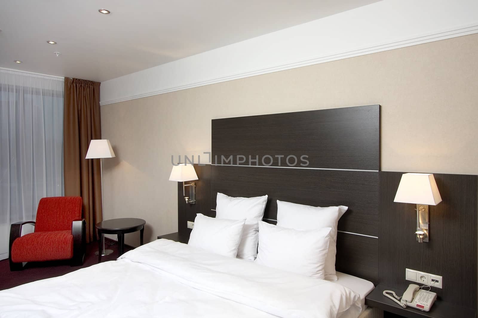 Beautiful modern bedroom in hotel