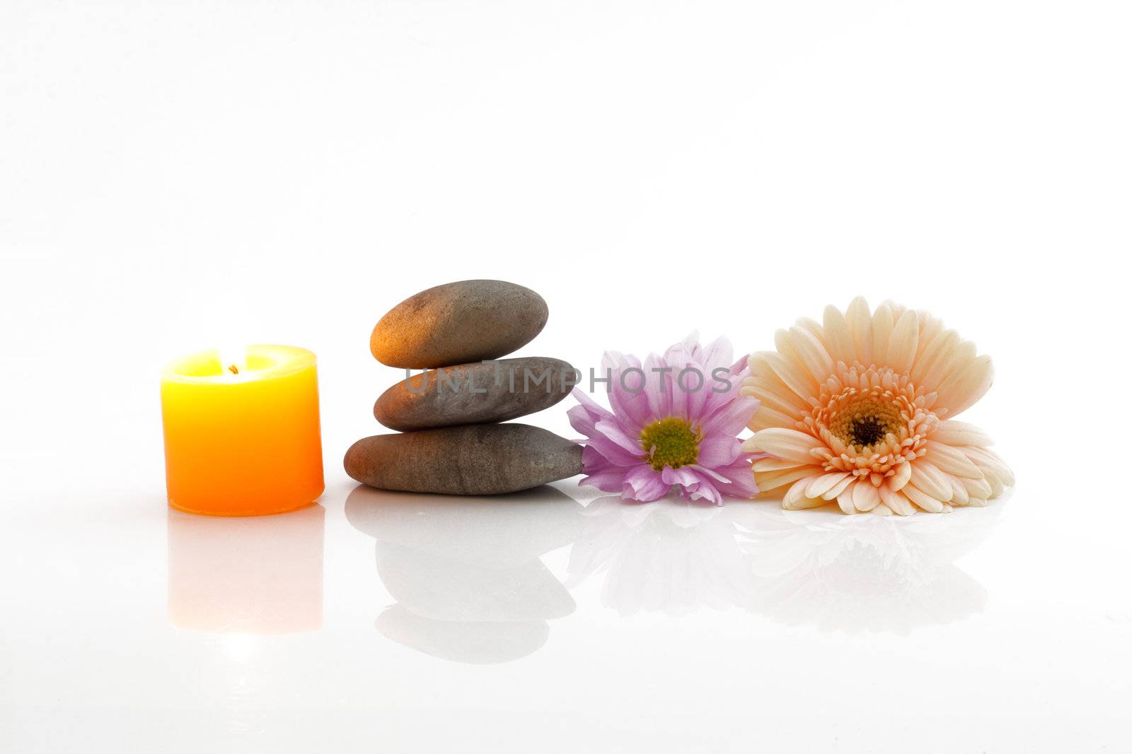 Flowers, candle, stones - spa theme by azschach