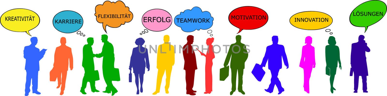 illustration of colorful business people