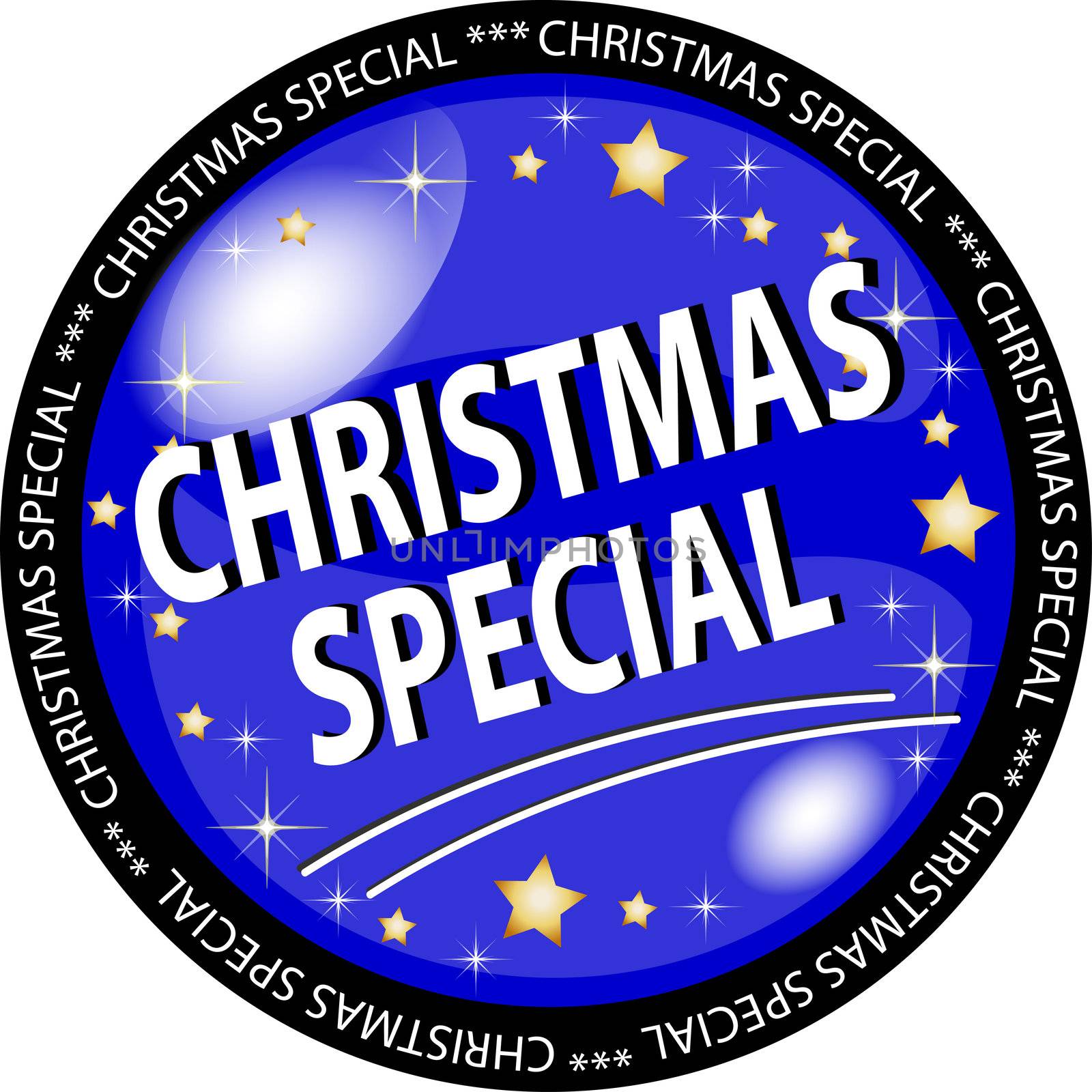 illustration of a blue christmas special button