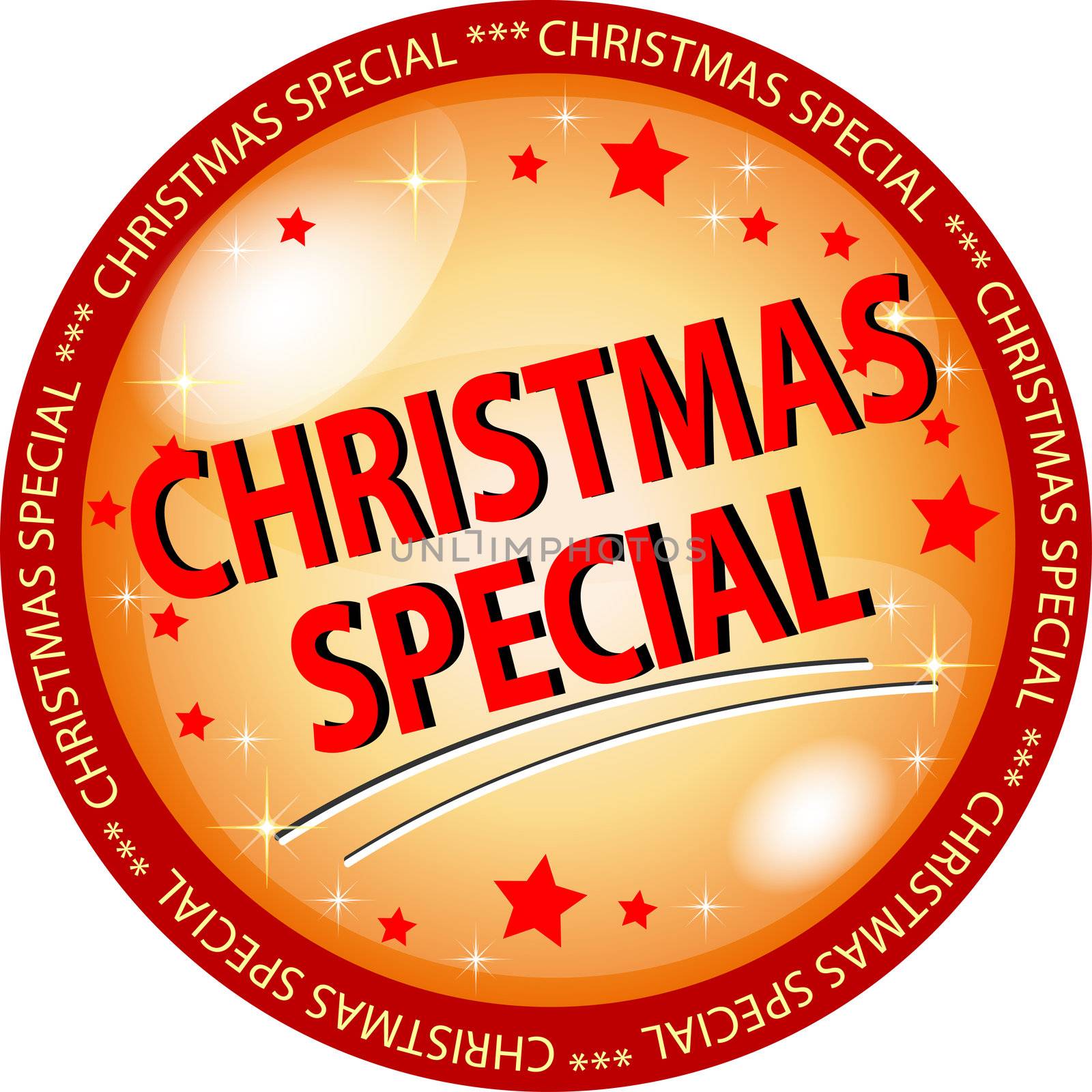 golden christmas special button by peromarketing