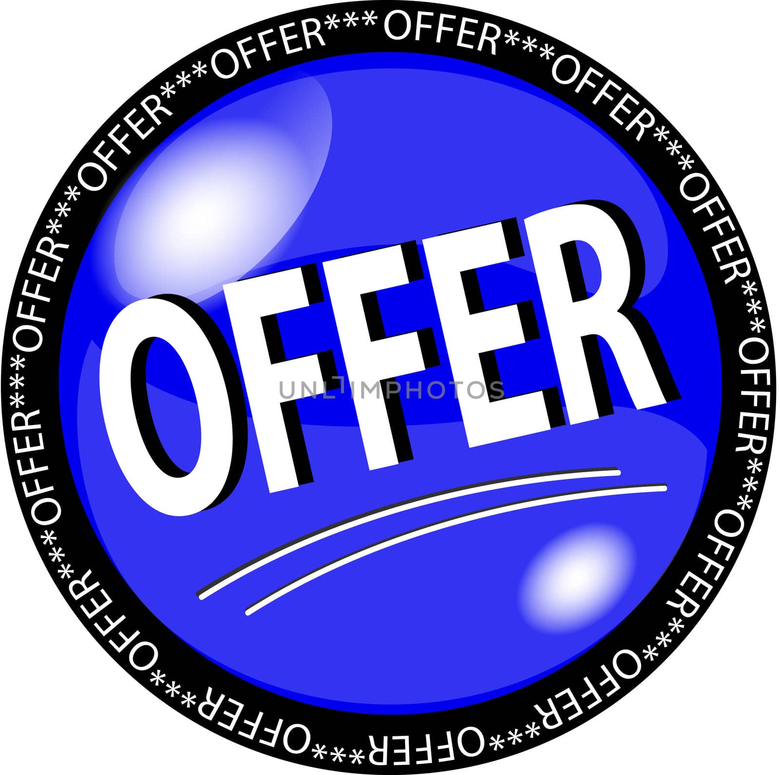 blue offer button by peromarketing