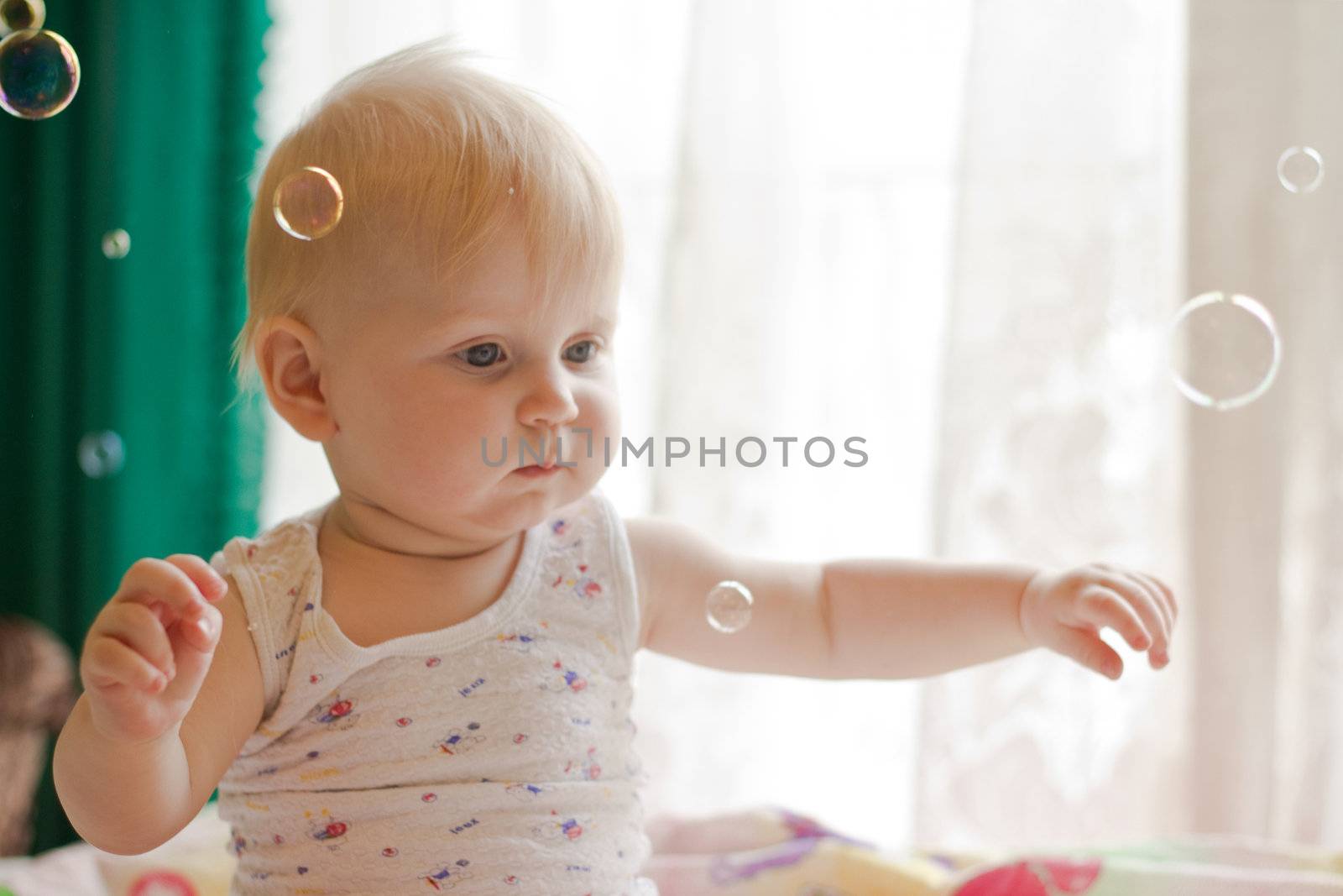 Little   girl and soap bubbles by Nika__