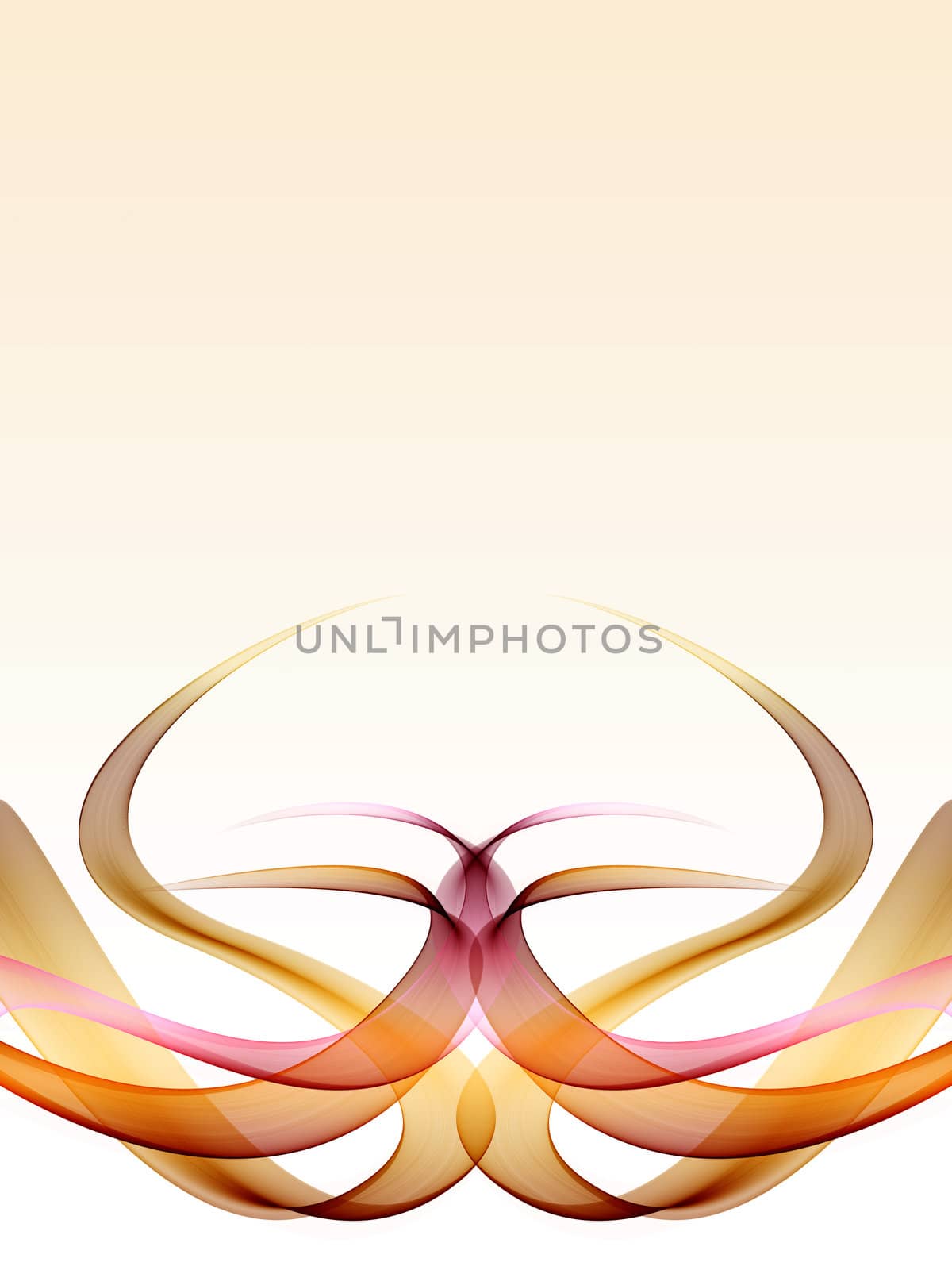 An abstract illustration of symmetric shapes on gradient light purple background