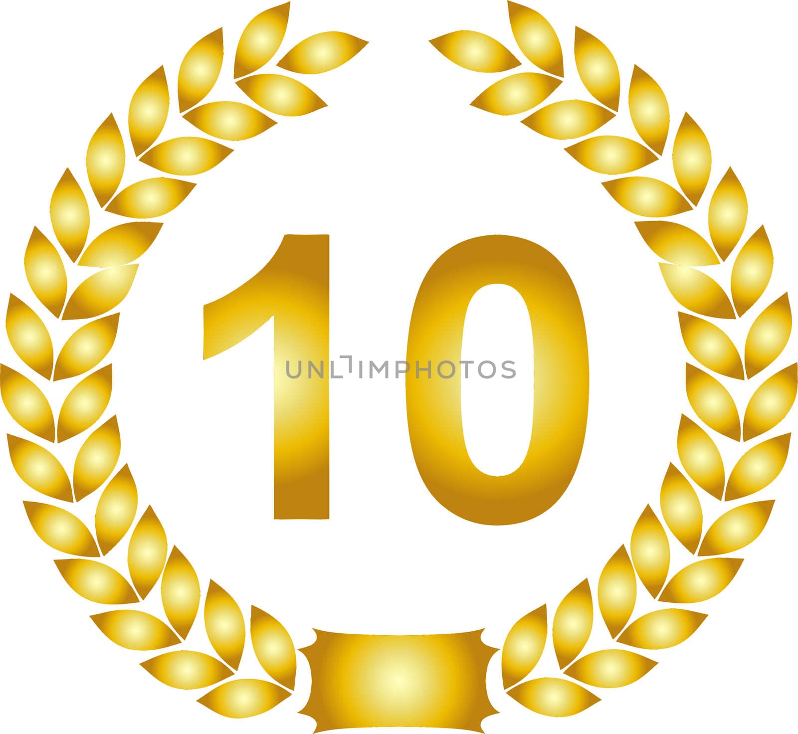 golden laurel wreath 10 years by peromarketing