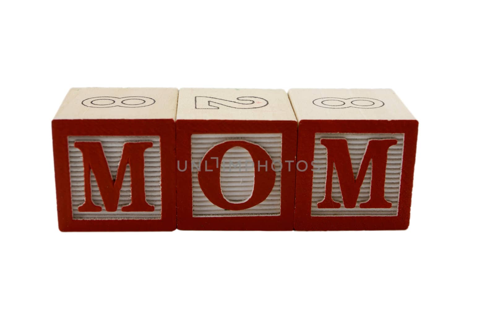 alphabet blocks spelling mom by bobkeenan