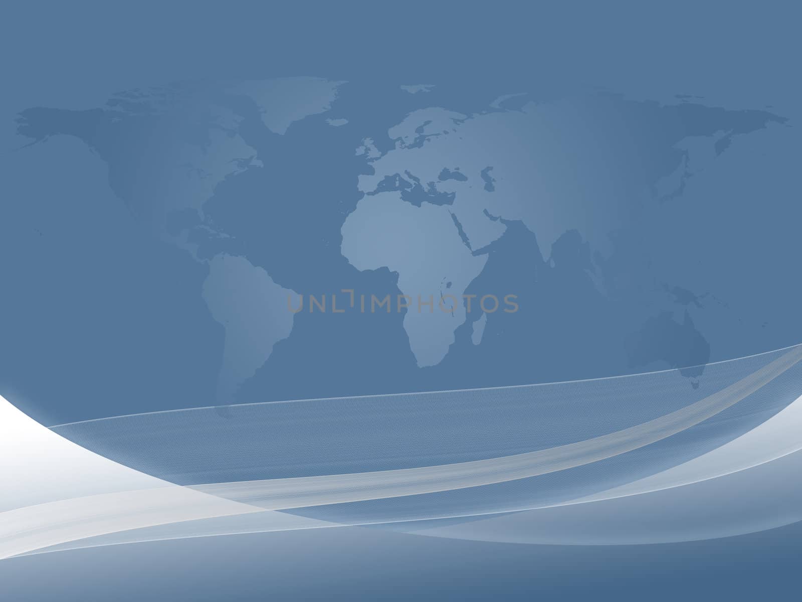 Abstract dynamic background and world map in gradient light blue