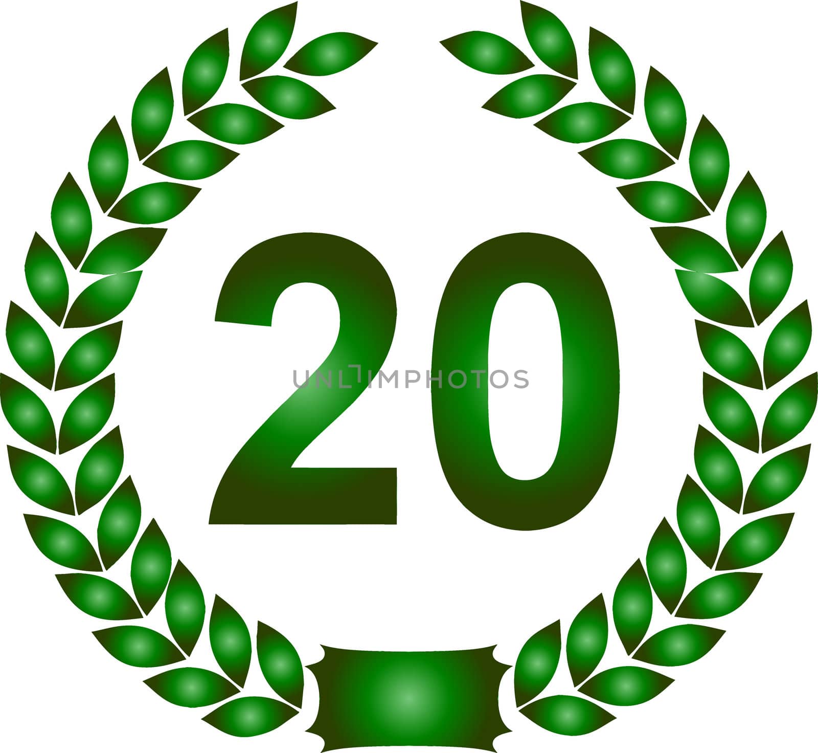 green laurel wreath 20 years by peromarketing