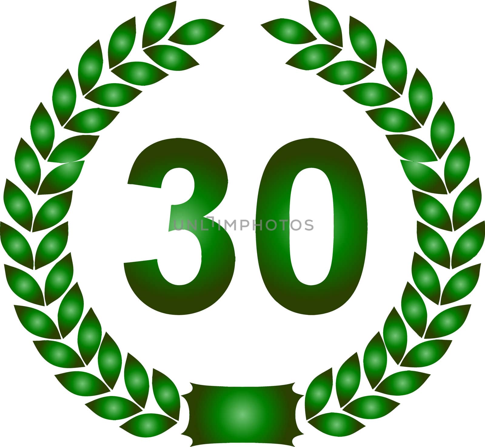 green laurel wreath 30 years by peromarketing