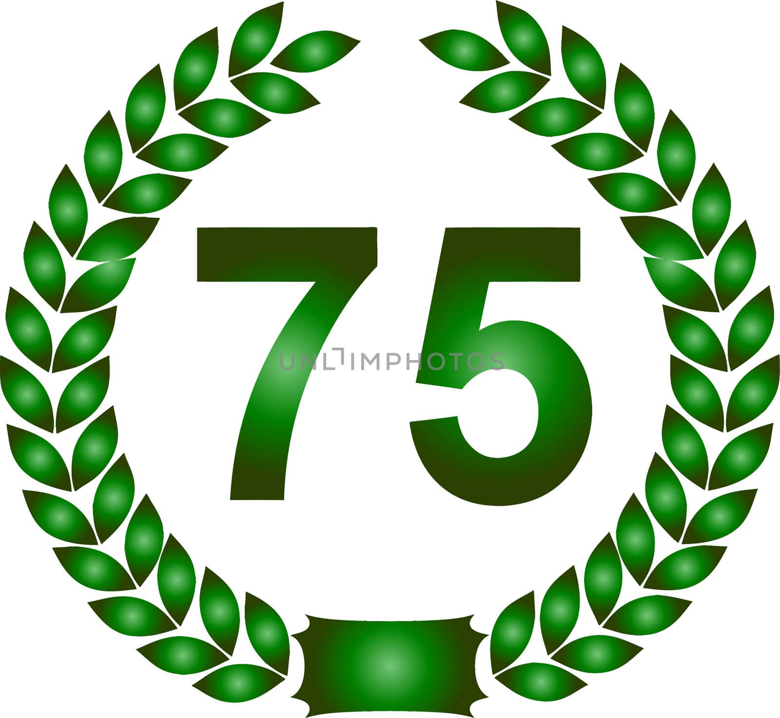 green laurel wreath 75 years by peromarketing