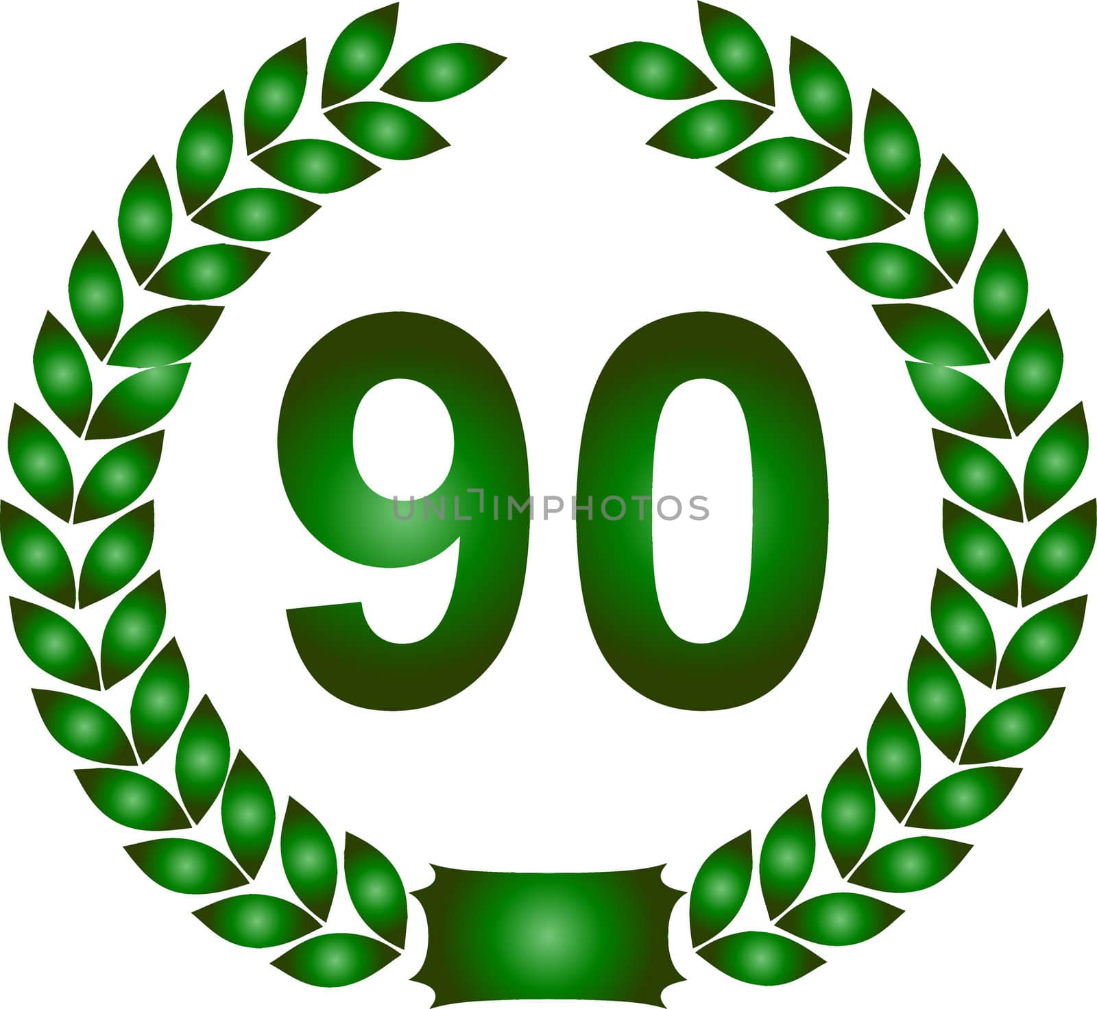 green laurel wreath 90 years by peromarketing