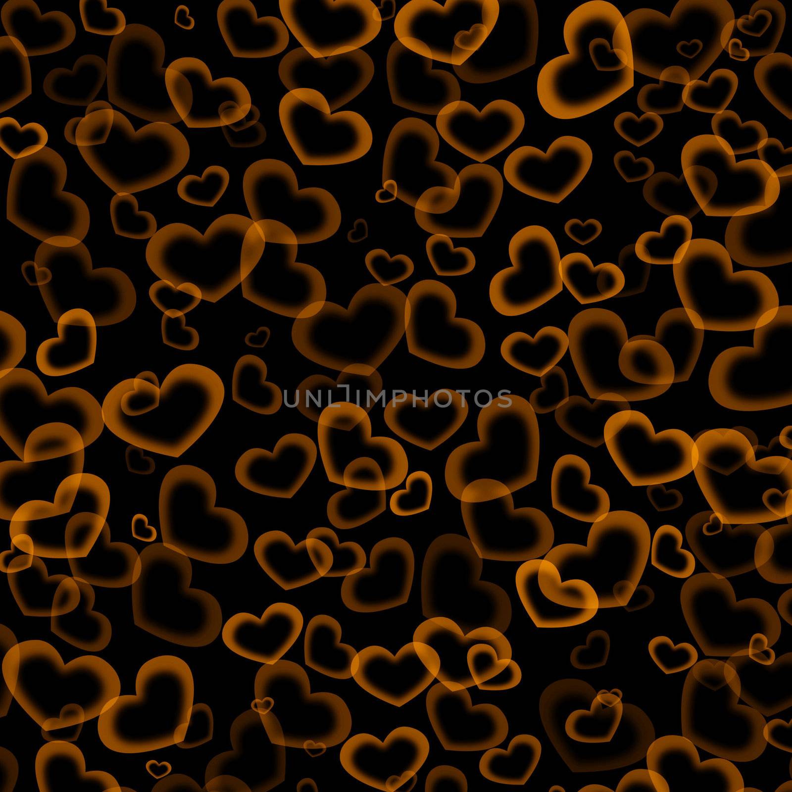 It is a lot of hearts on a black background