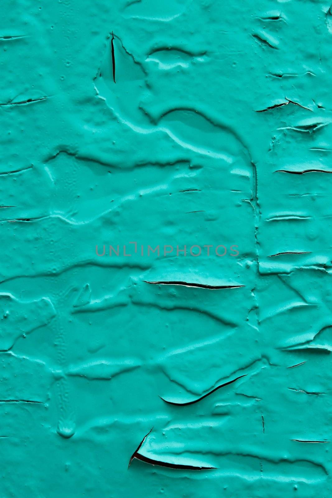 Old wooden surface in turquoise  by qiiip