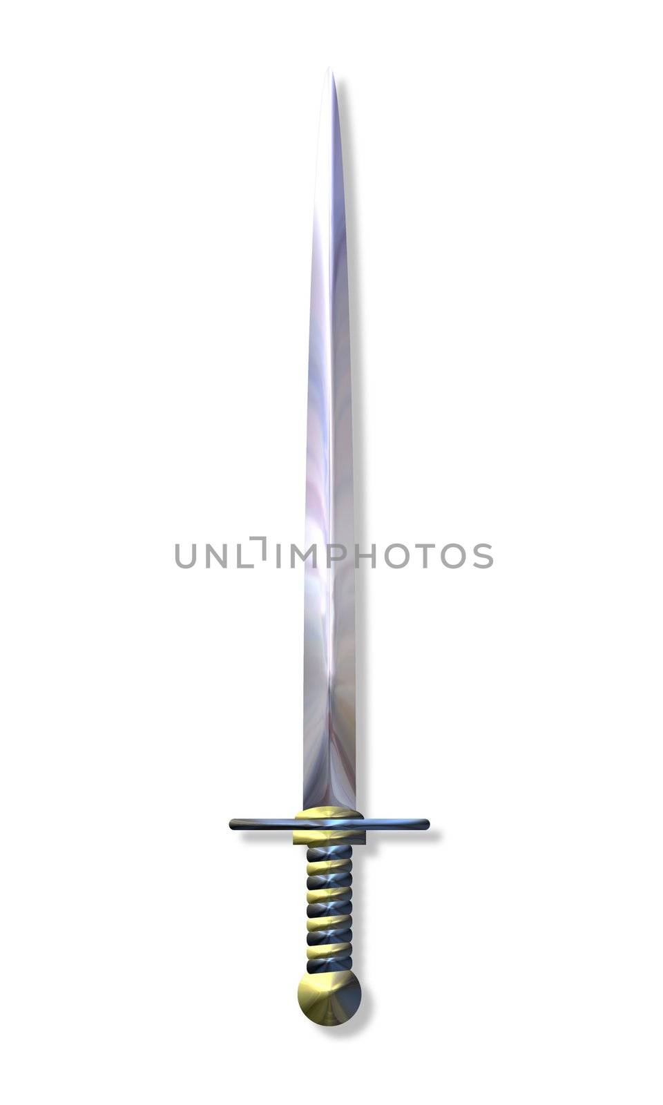 illustration of a sword over a white background