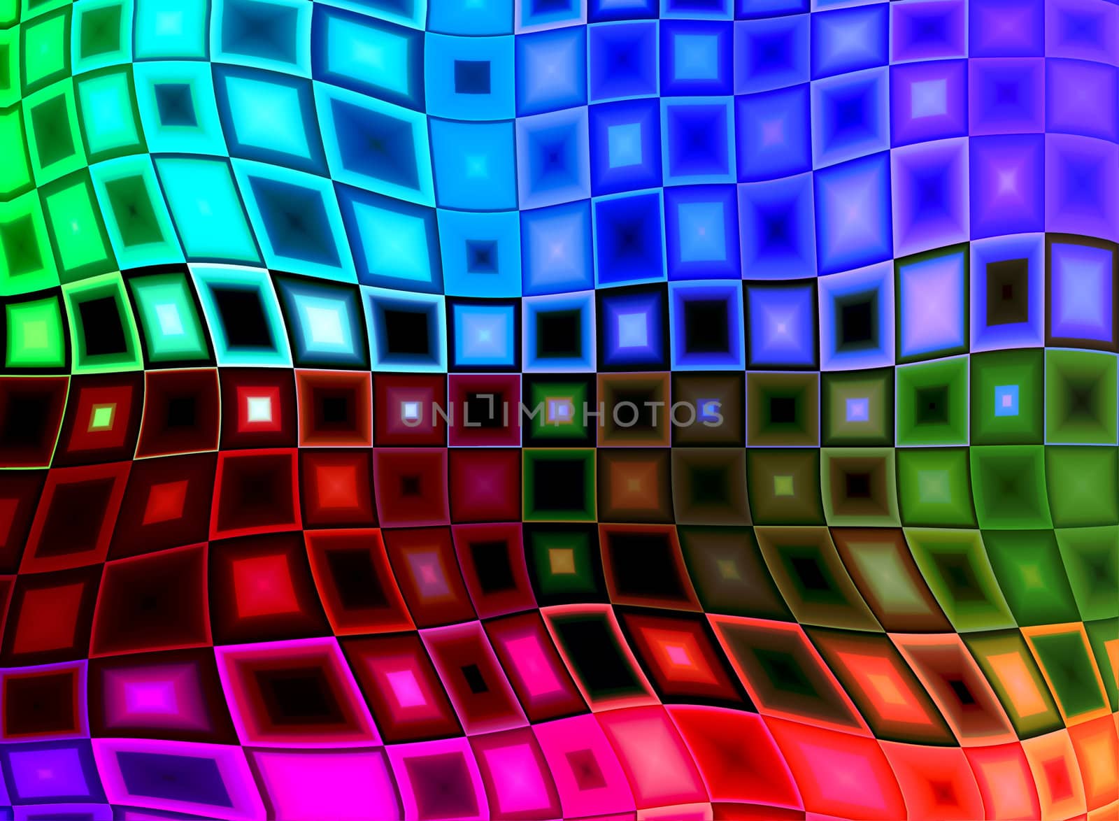 An abstract colourful square distorted background.